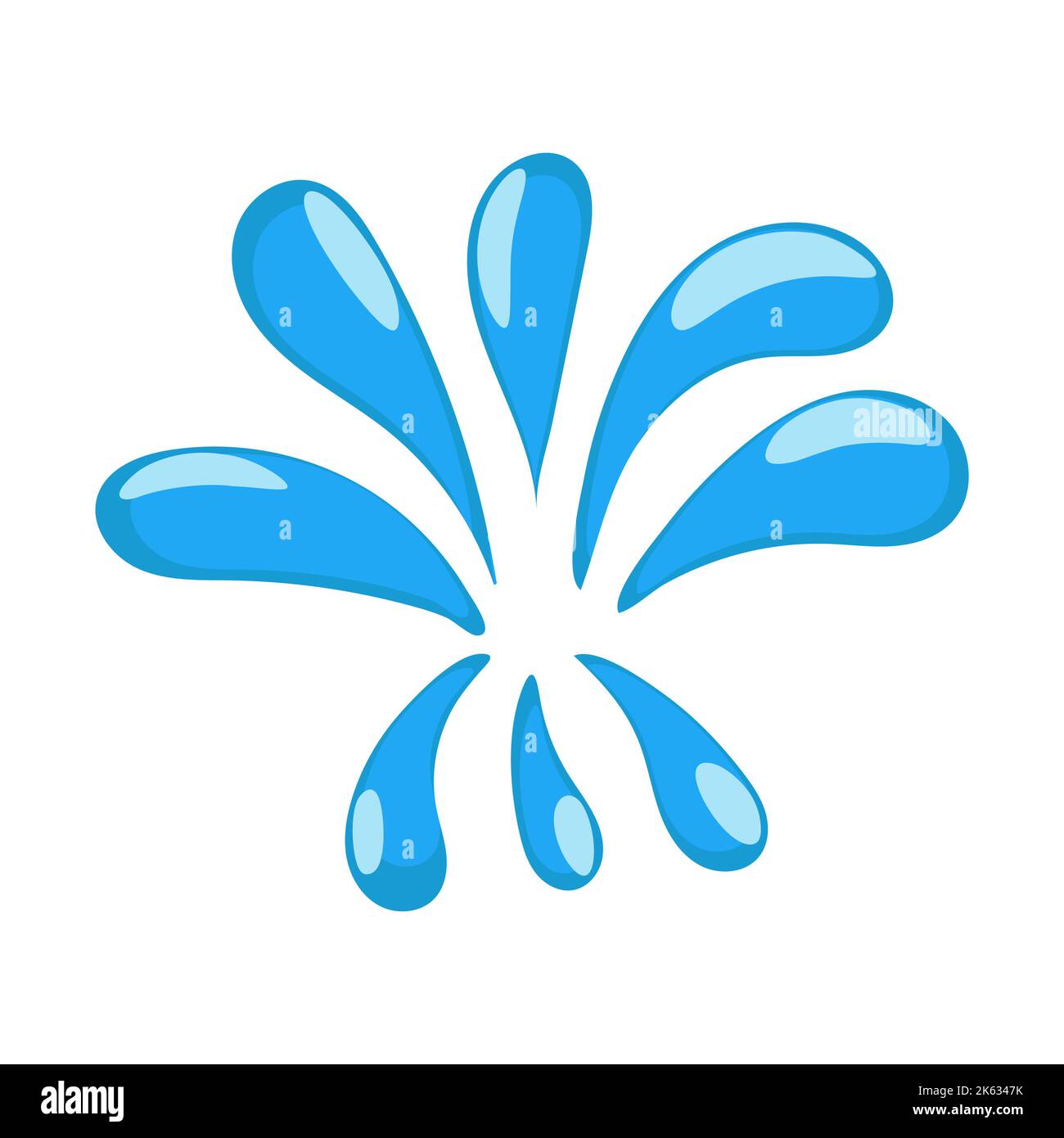 Icône représentant une goutte d'eau et un liquide bleu dessin animé. L'eau de forme éclabousse, coule et des gouttelettes d'eau. De l'aqua propre et frais et de la bulle humide. Flux de Illustration de Vecteur