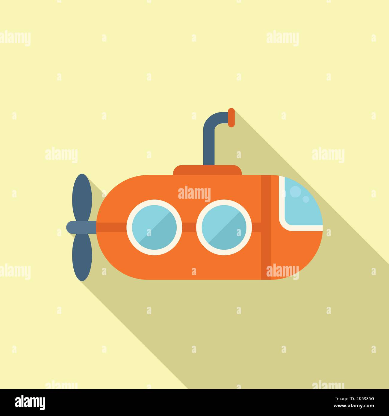 Bathyscaphe icône vecteur plat. Navire sous-marin. Bateau mer Illustration de Vecteur