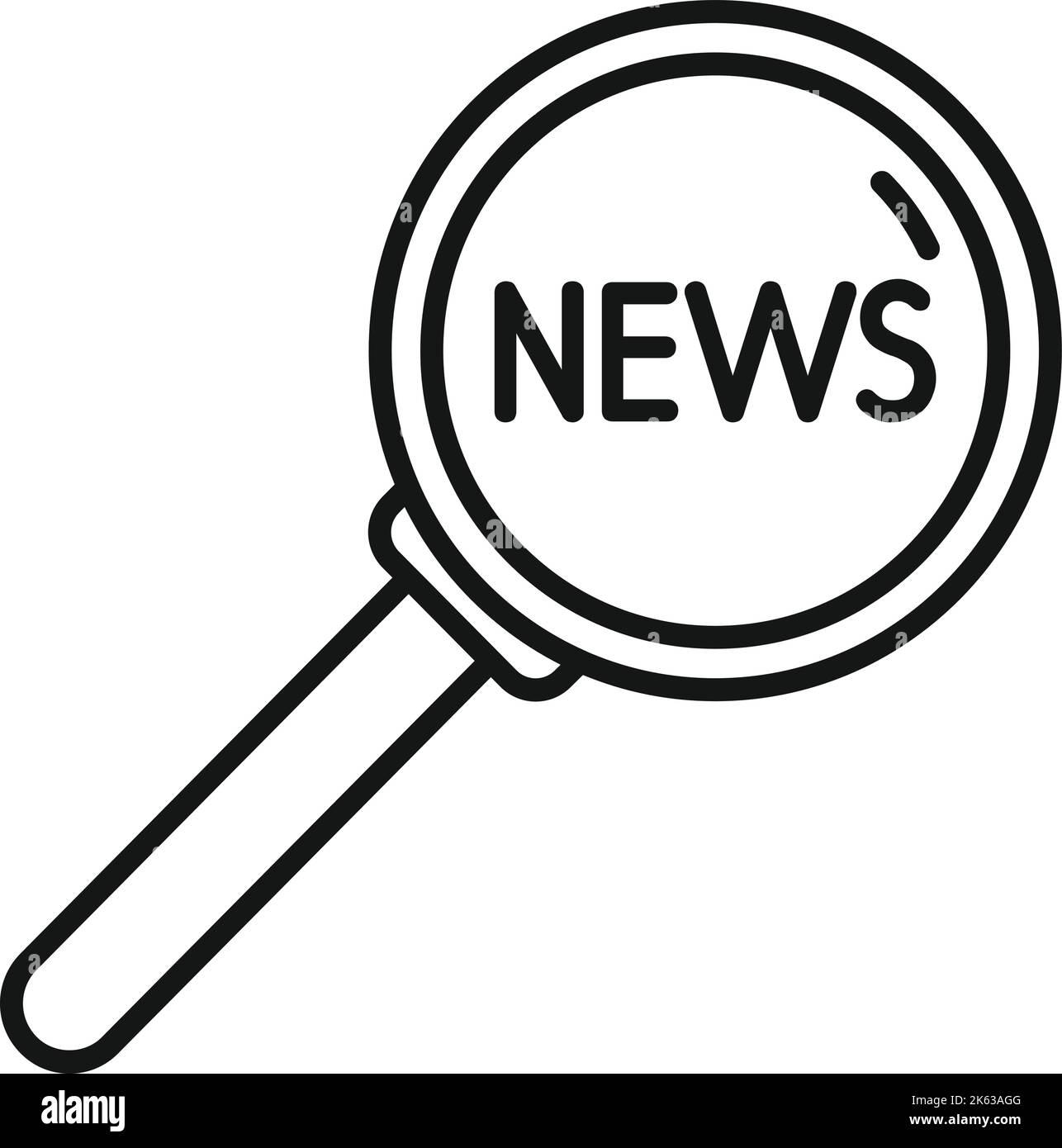 Vecteur de contour de l'icône de recherche d'actualités. Personne responsable. Équipe des médias Illustration de Vecteur