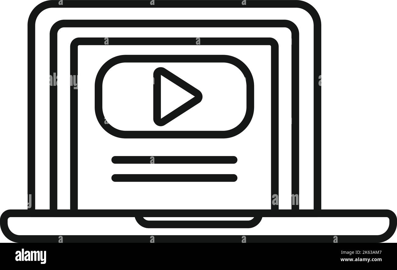 Vecteur de contour de l'icône de reportage vidéo. Caméra tv. Équipe des médias Illustration de Vecteur