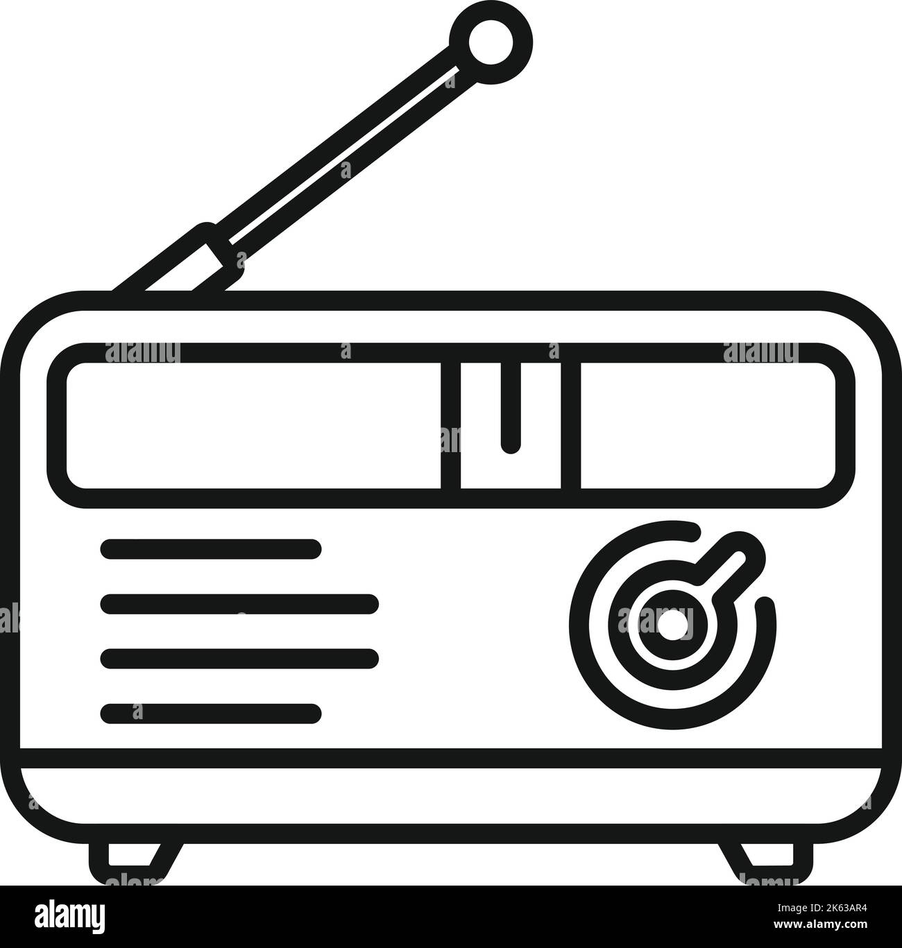 Vecteur de contour d'icône radio. Supports de reportage. Production de rapports Illustration de Vecteur