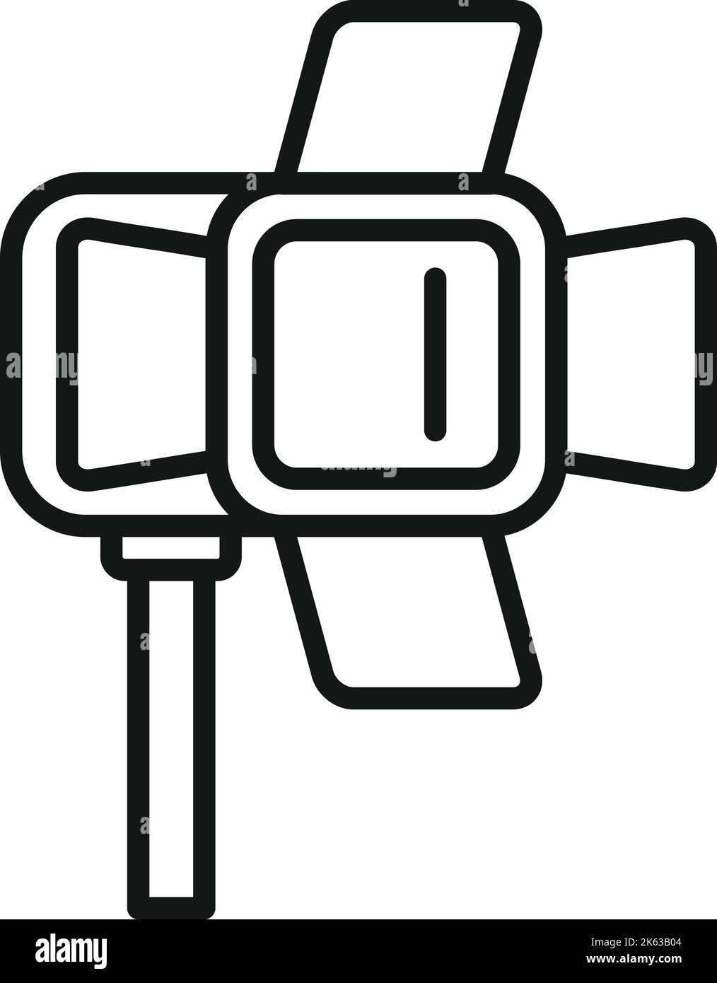 Vecteur de contour de l'icône de spot de reportage. Presse pour appareil photo Médias équipiers Illustration de Vecteur