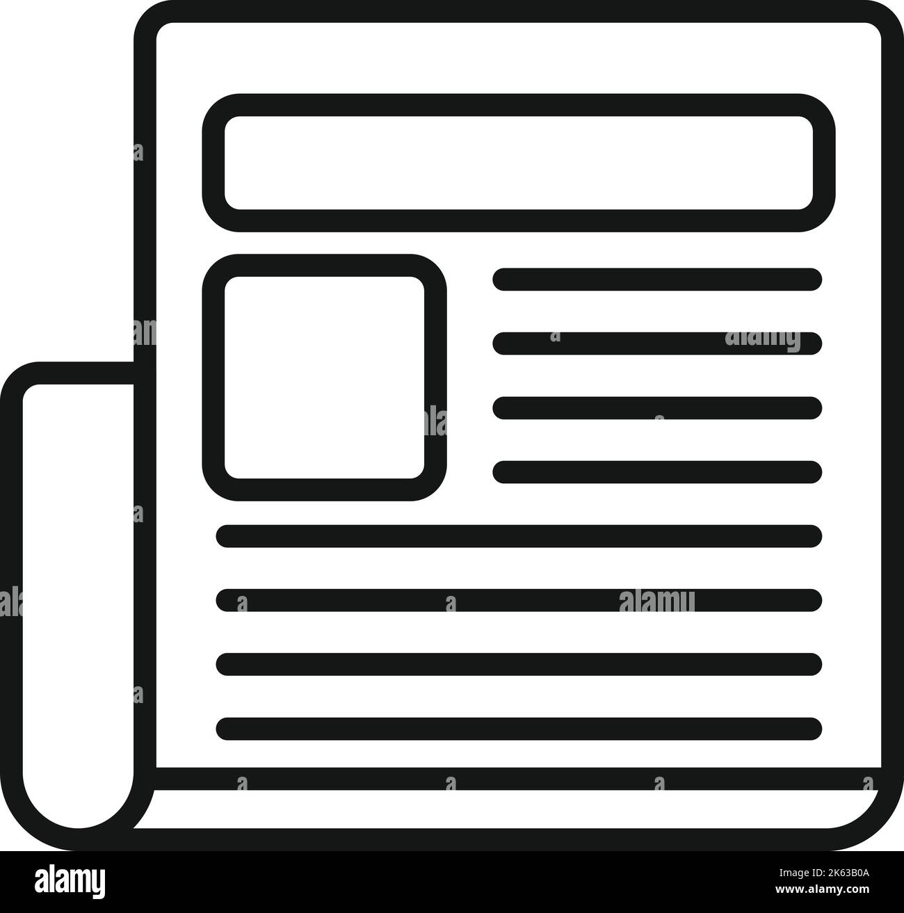 Vecteur de contour d'icône de journal. Presse pour appareil photo Rapporteur d'équipe Illustration de Vecteur