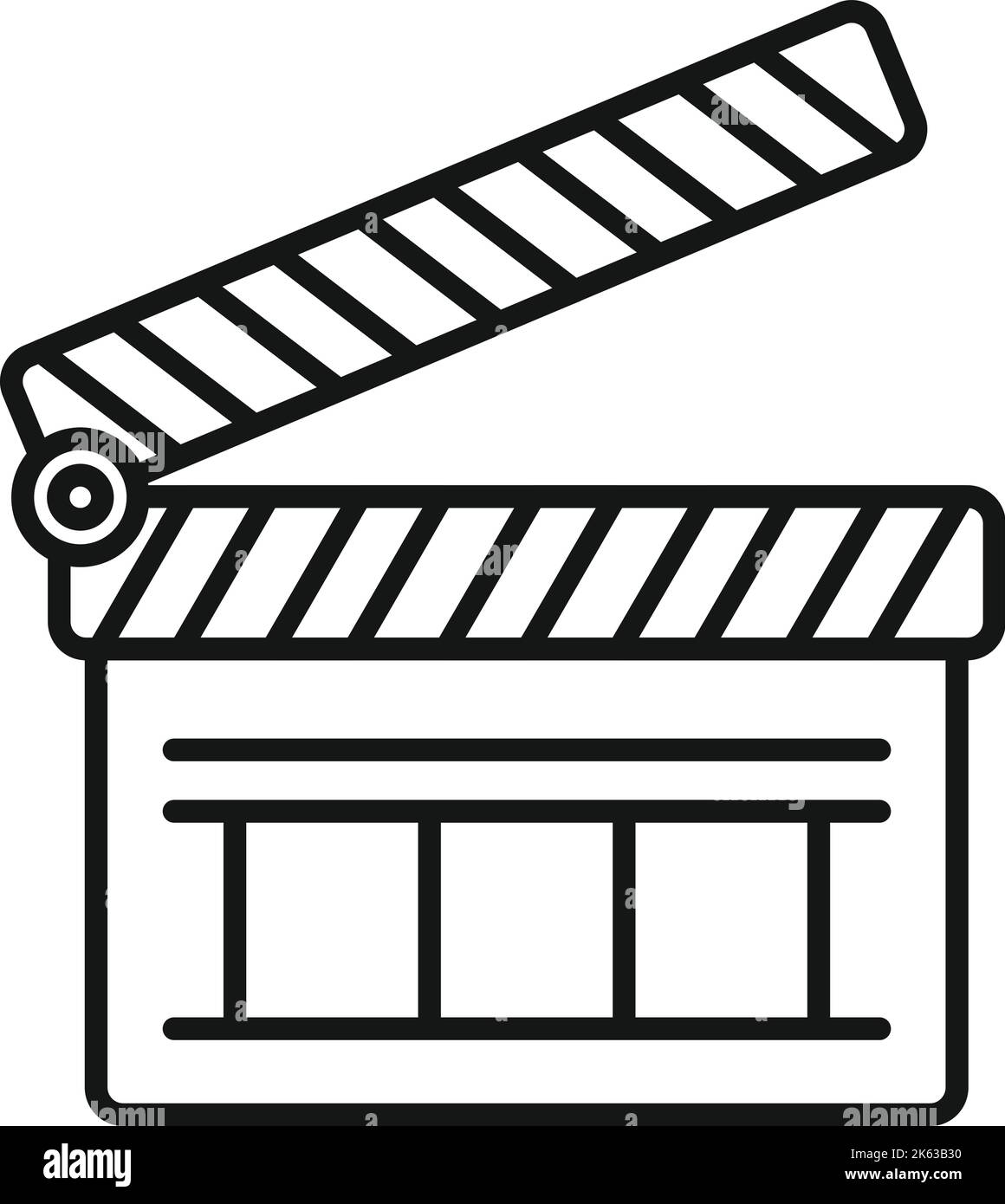 Vecteur de contour de l'icône de paper de reportage. Caméra tv. Médias équipiers Illustration de Vecteur