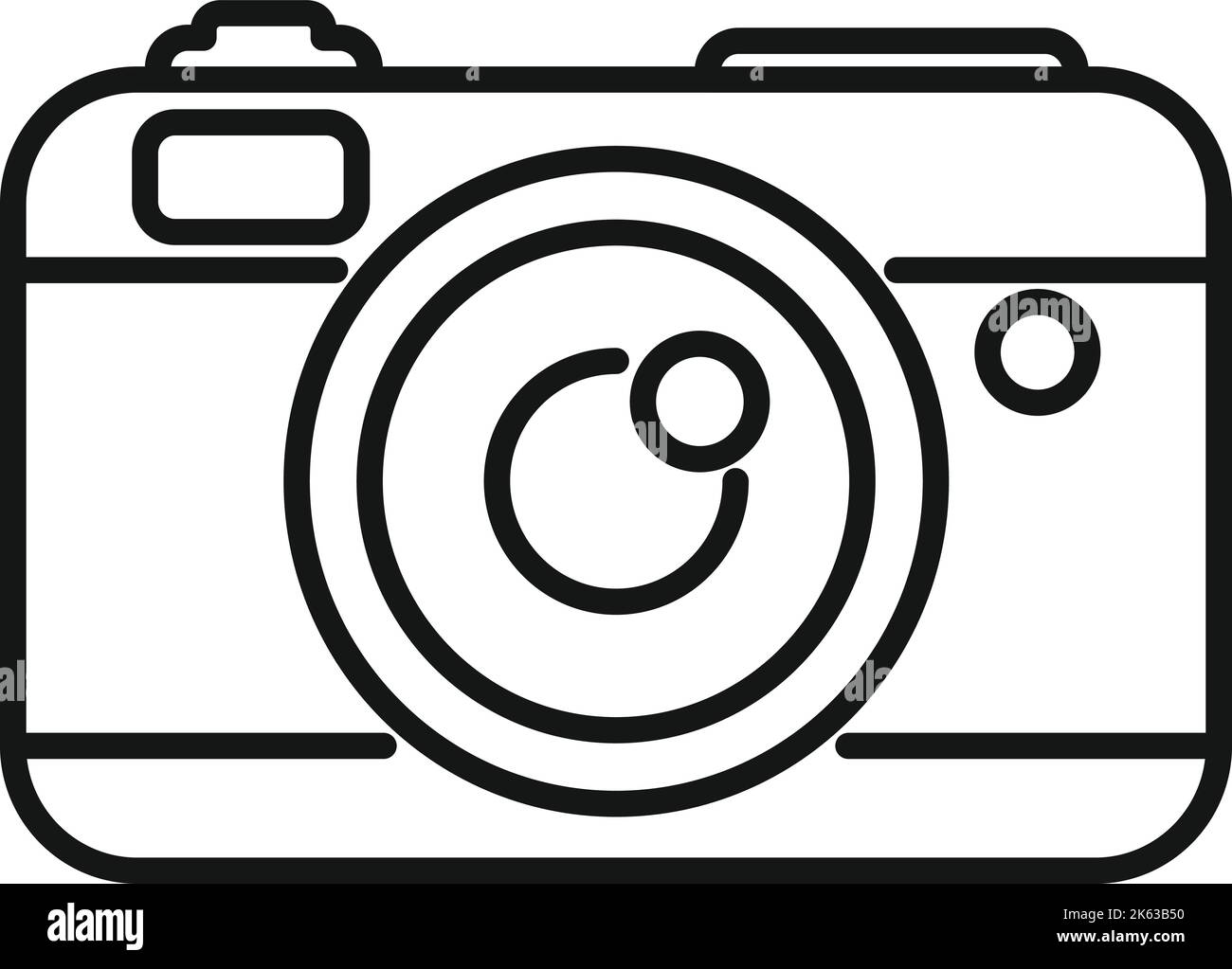 Vecteur de contour de l'icône de caméra. Interroger l'équipe. Journaliste médiatique Illustration de Vecteur