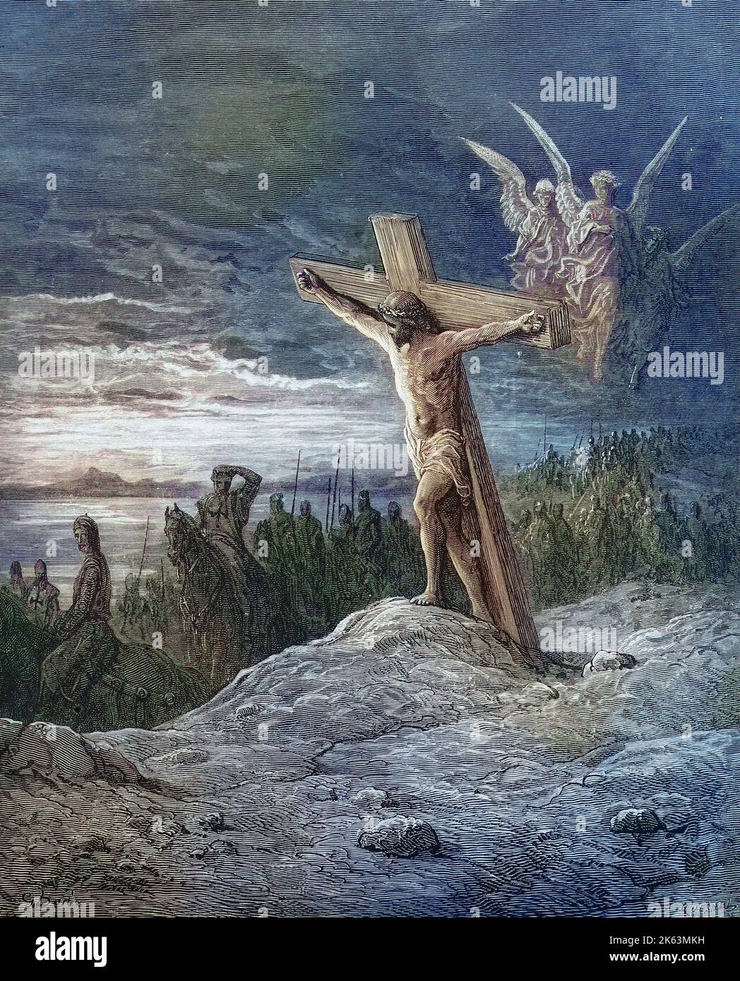 Les croisades étaient une série de guerres religieuses en Asie occidentale et en Europe initiées, soutenues et parfois dirigées par l'Église catholique, des phénomènes, les chevaliers des croisés ont des signes religieux dans leur esprit, la deuxième croisade. Die Ritter des Kreuzzuges haben religiöse Erscheinungen, Kreuzzüge waren von der Latéinischen Kirche sanktionierte, strategisch, religiös und wirtschaftlich motivierte Kriege zwischen 1095/99 und dem 13. Jahrhundert, Historisch, Digital amélioration de la reproduction d'un original du XIXe siècle / digitale Reproduktion einer Originalvorlage aus dem 19. Jahrhundert Banque D'Images