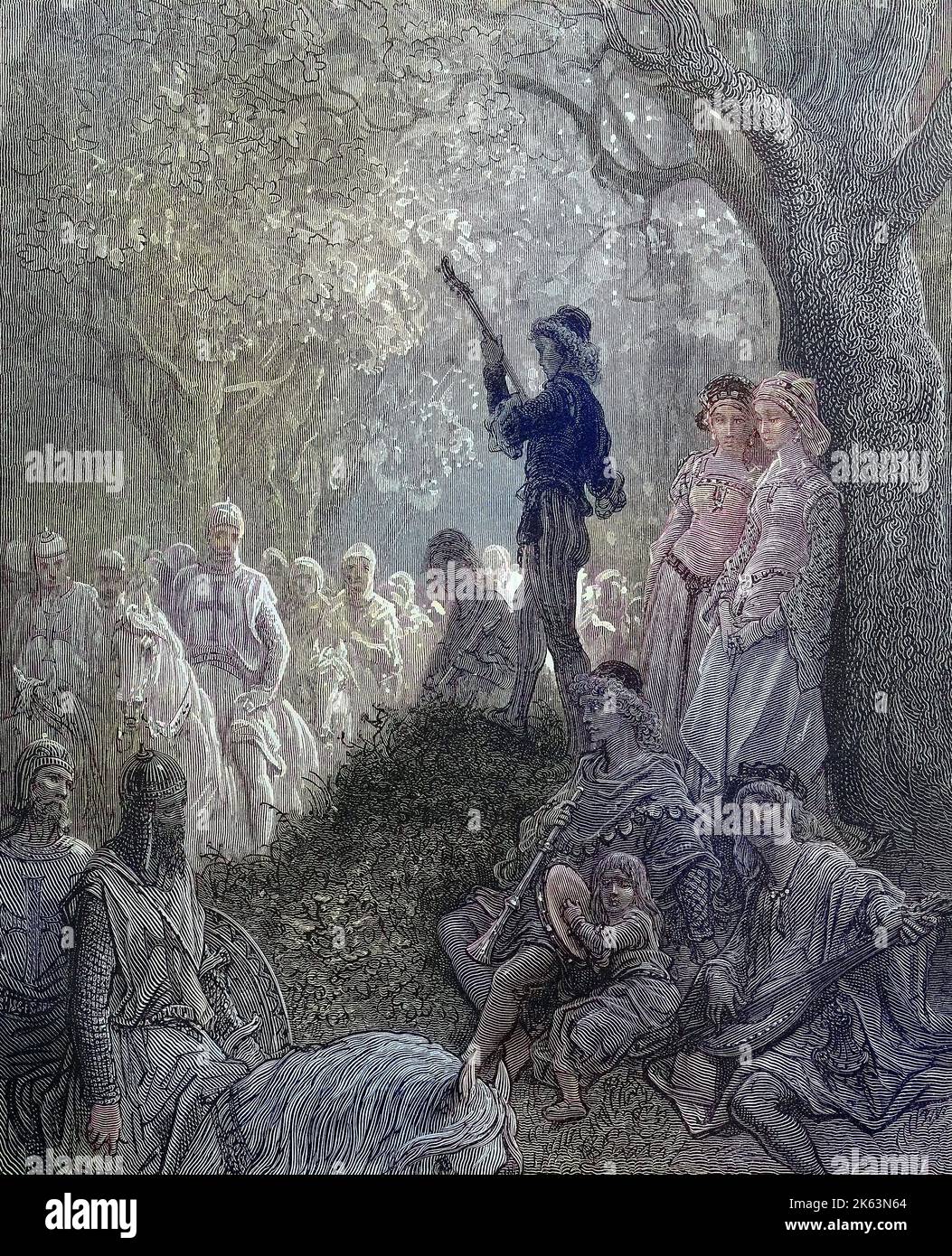 Les croisades étaient une série de guerres religieuses en Asie occidentale et en Europe initiées, soutenues et parfois dirigées par l'Eglise catholique, la dernière chanson de Thibaut, Das Abschiedslited Thibauts, Thibaut de Blaaison, Blason ou Blason, un noble poitevin, Crusader, Et la trouvère d'une famille noble avec des terres à Blason et Mirabeau, Kreuzzüge waren von der Latéinischen Kirche sanktionierte, strategisch, religiös und wirtschaftlich motivierte Kriege zwischen 1095/99 und dem 13. Jahrhundert, Historisch, numérique amélioration de la reproduction d'un original du 19ème siècle / Digital Reproduktion einer Banque D'Images