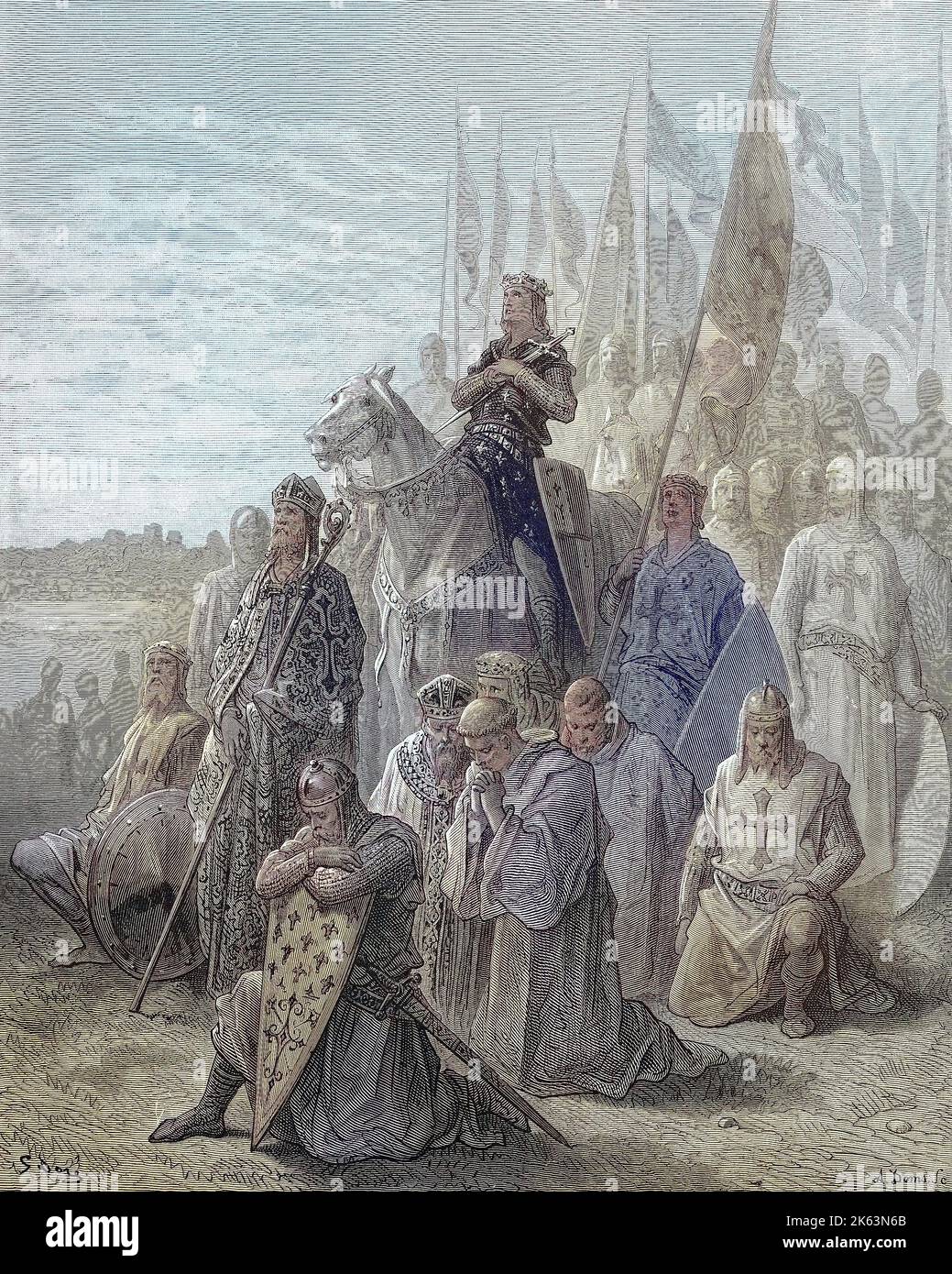 Les croisades étaient une série de guerres religieuses en Asie occidentale et en Europe initiées, soutenues et parfois dirigées par l'Eglise catholique, l'arrivée à Damiette de Louis IX, née 1214, communément appelée Saint Louis, était le roi de France, le neuvième de la Maison de Capet, Et est un saint catholique et anglican canonisé, die Landung von Ludwig bei Damiette, Ludwig IX von Frankreich, geboren 25. 12 avril 1214, von 1226 bis 1270 König von Frankreich aus der Dynastie der Kapetinger. Assistant de recherche et de formation de la société Ludwig der Heilige beziehungsweise à Frankreich Saint-Louis genannt, Kreuzzüge waren von der Latei Banque D'Images