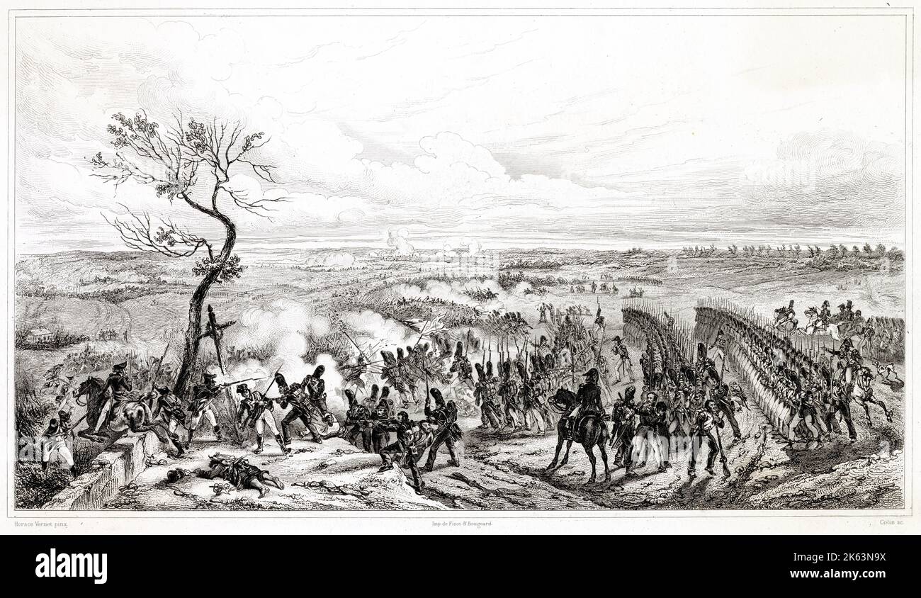 BATAILLE DE MONTMIRAIL l'une des dernières victoires de Napoléon - il bat Blucher à Montmirail Banque D'Images