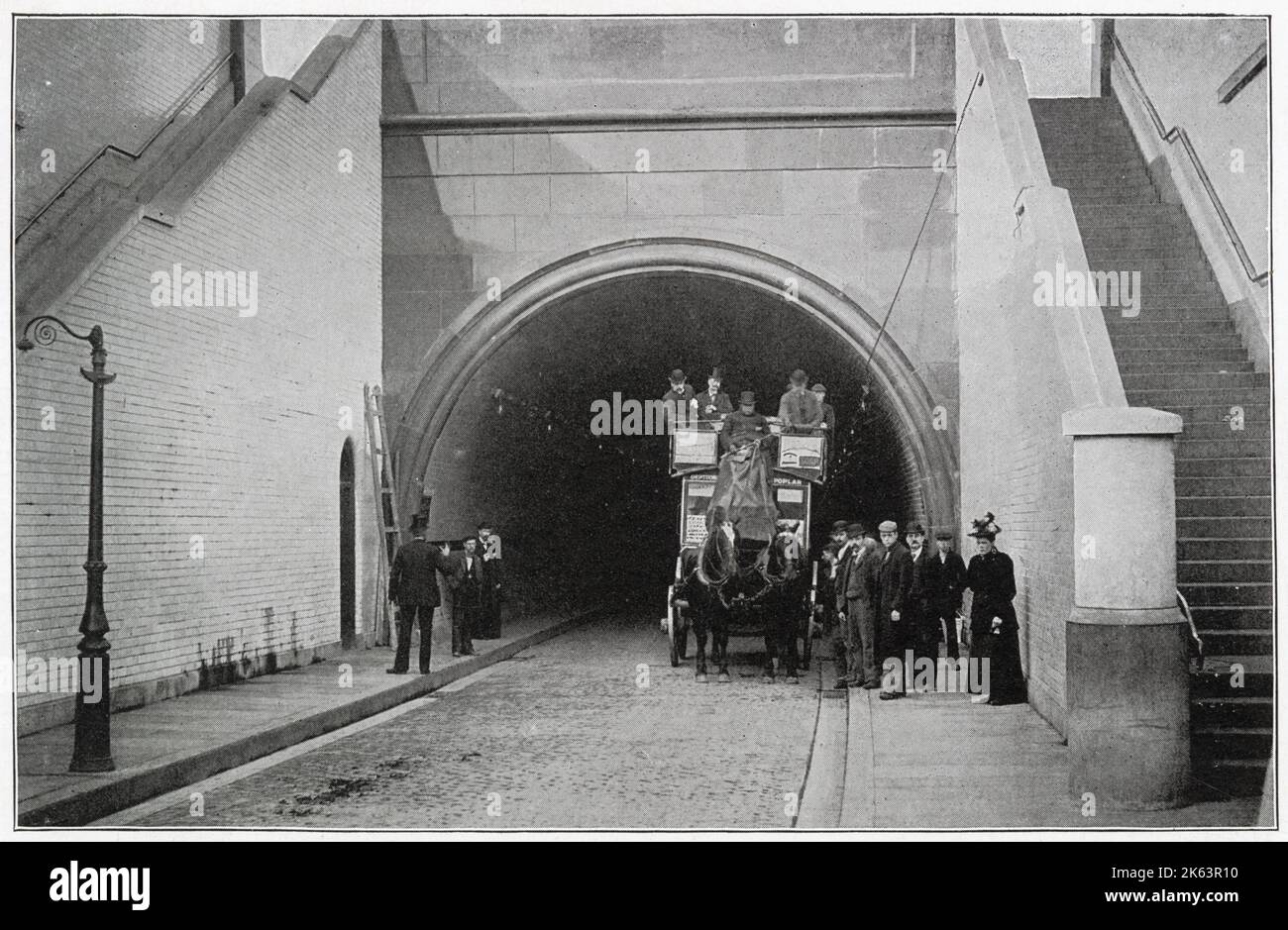 L'entrée du tunnel de Blackwall, Londres, reliant Blackwall à East Greenwich. Banque D'Images