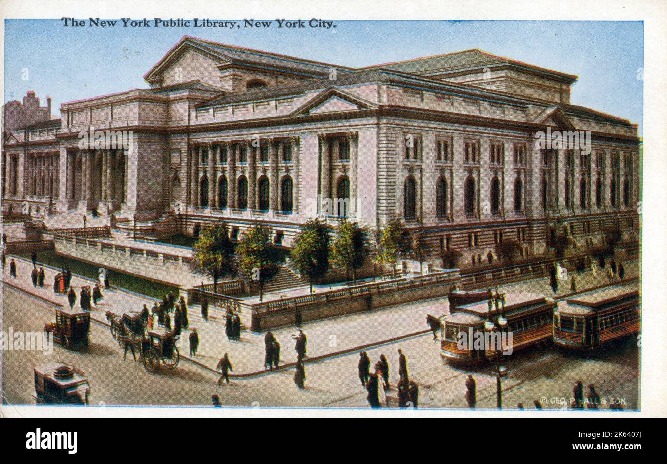 La New York public Library, 5th Avenue de 40th à 42nd Street - New York City, USA - a ouvert ses portes en 1911 Banque D'Images