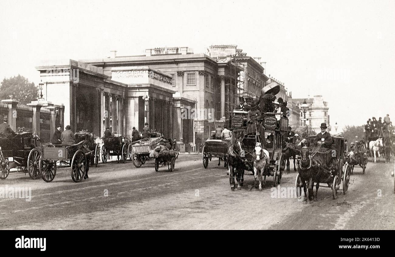 Photographie vintage du 19th siècle : Hyde Park Corner, Londres Banque D'Images