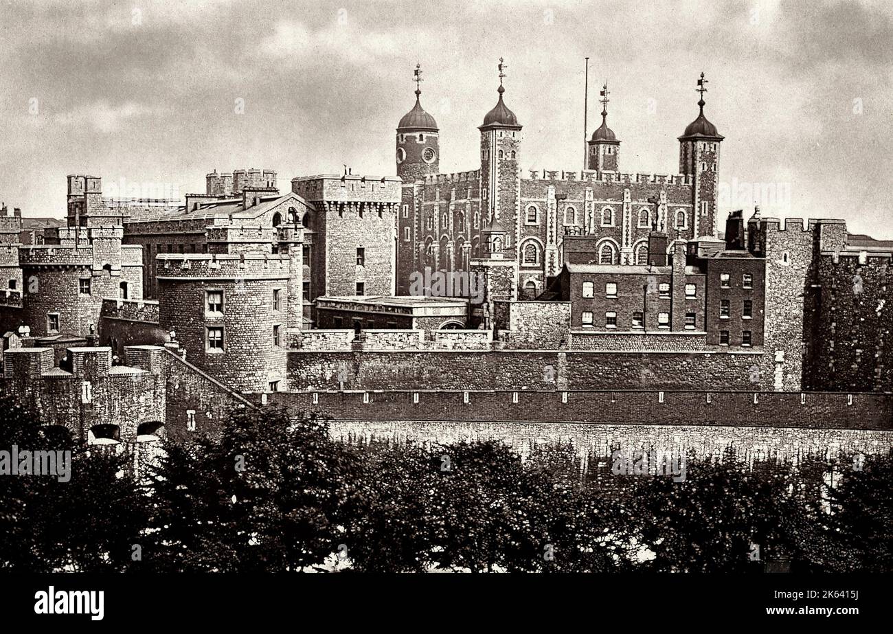 Photographie vintage du 19th siècle : la Tour de Londres Banque D'Images