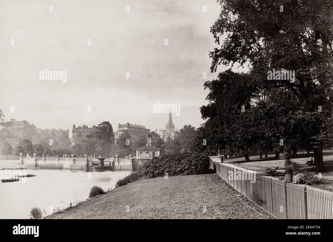 Photographie vintage du 19th siècle: Kensington Park Gardens, Londres Banque D'Images