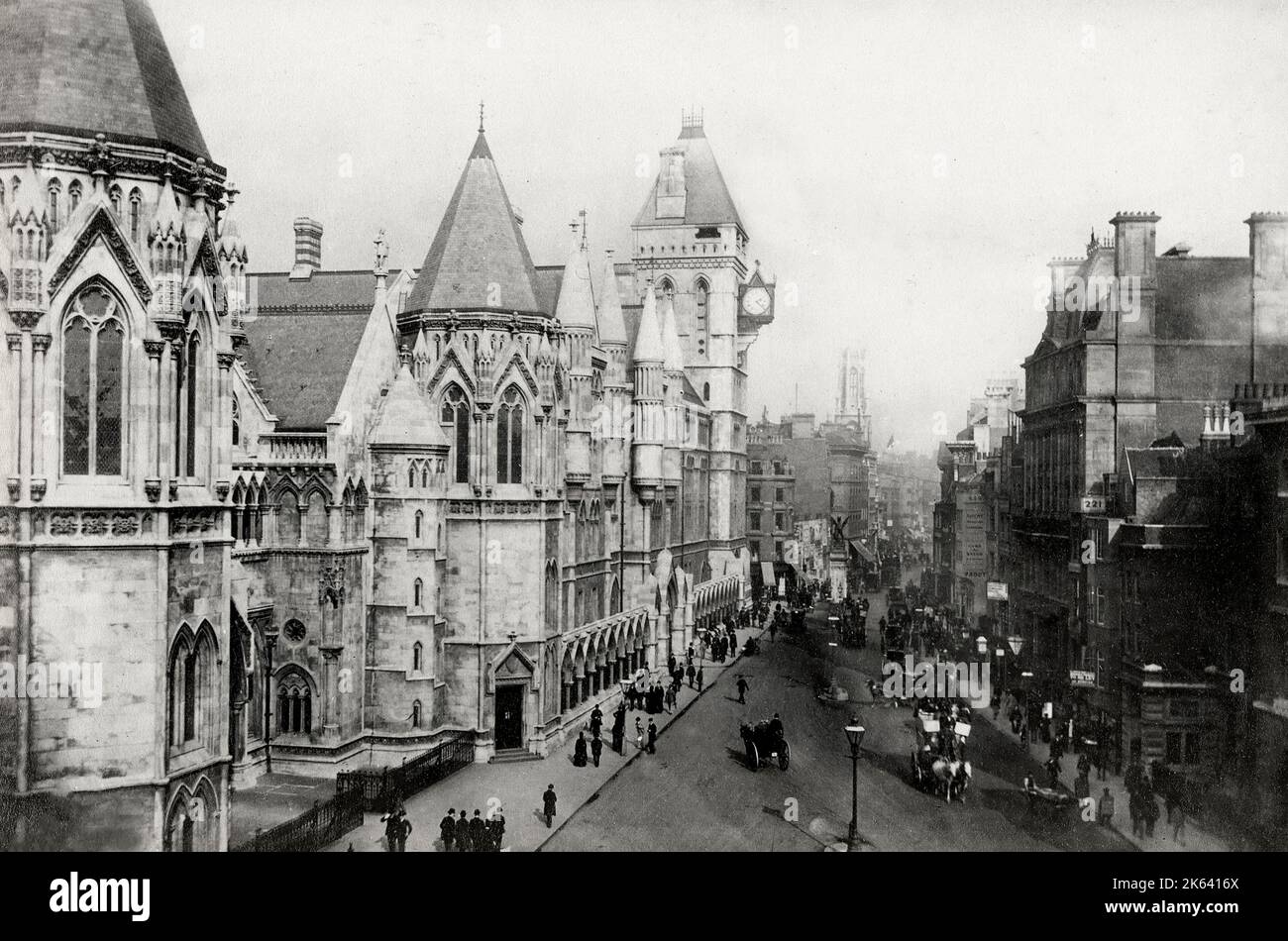 Photographie vintage du 19th siècle : vue sur les tribunaux, Londres. Banque D'Images