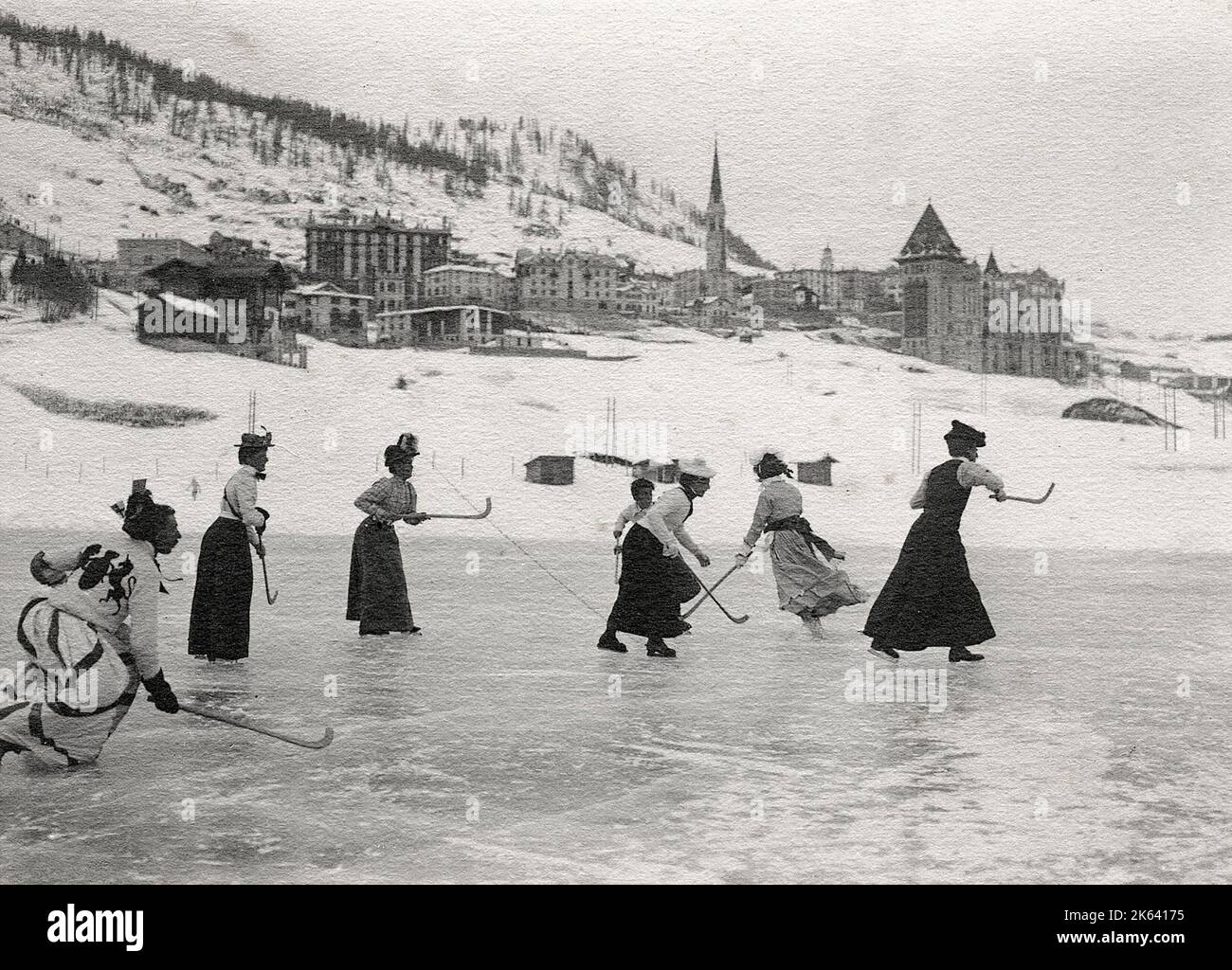 Photochromie Vintage Originale - St. Moritz Et Innfall, Suisse - Circa 1896 - Format 23x17,5 Cm - Réf. MS4482