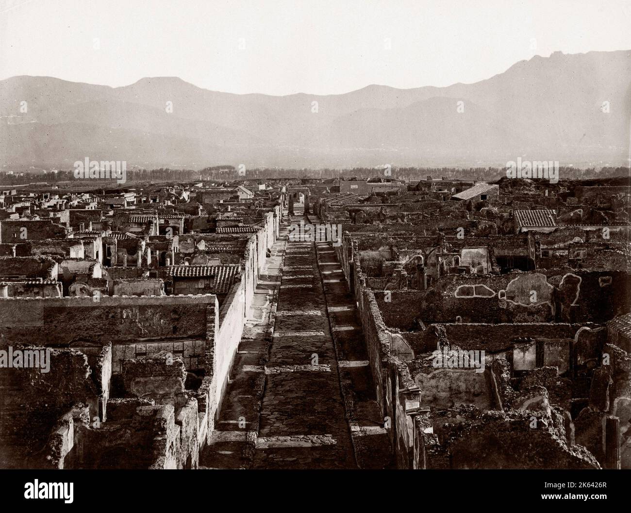 C.1880 s Italie - voir parmi les ruines de Pompéi Banque D'Images