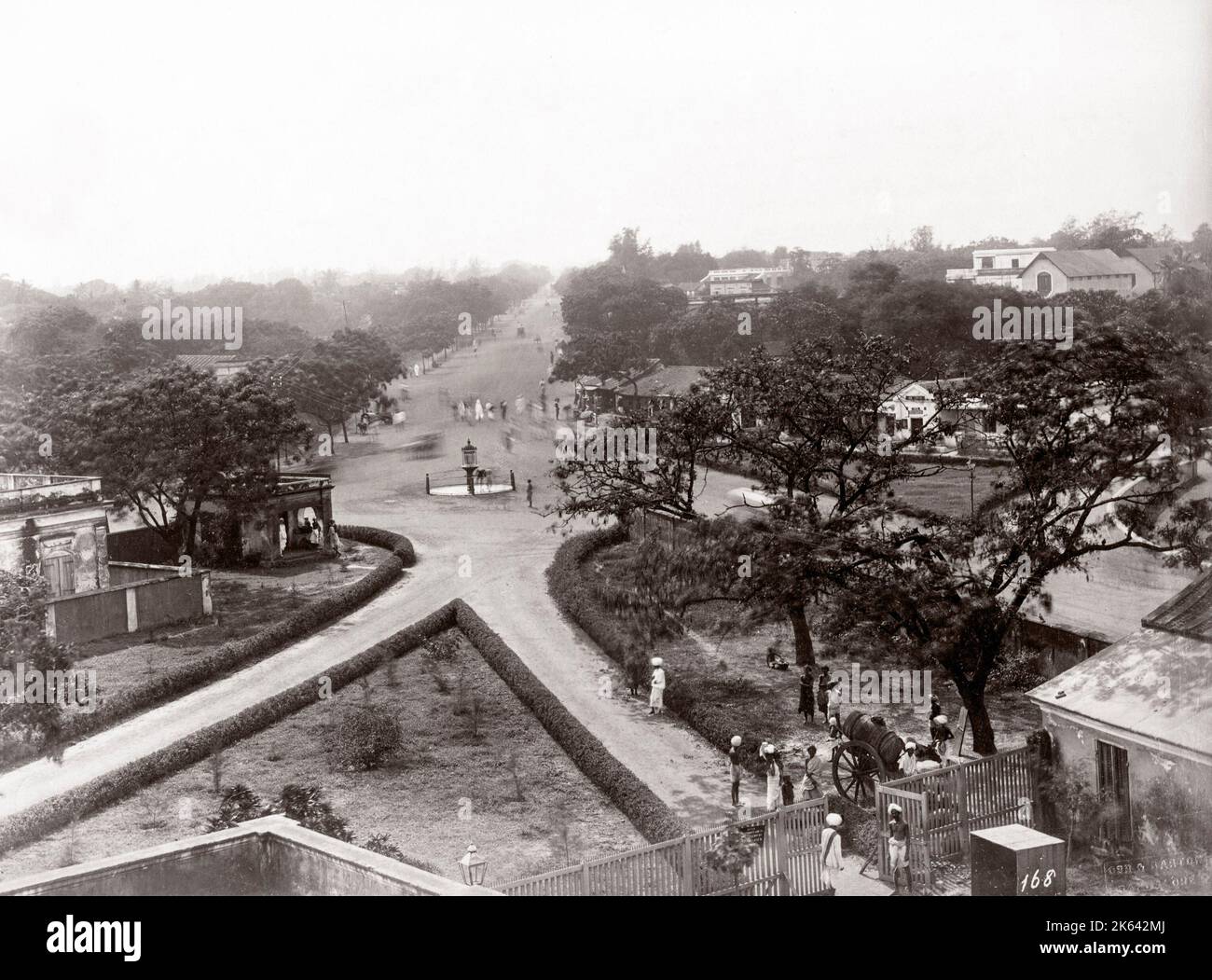 C.1880 s pour l'Inde - Scène de rue non identifiés par les photographes Orr et Barton de Bangalore Banque D'Images