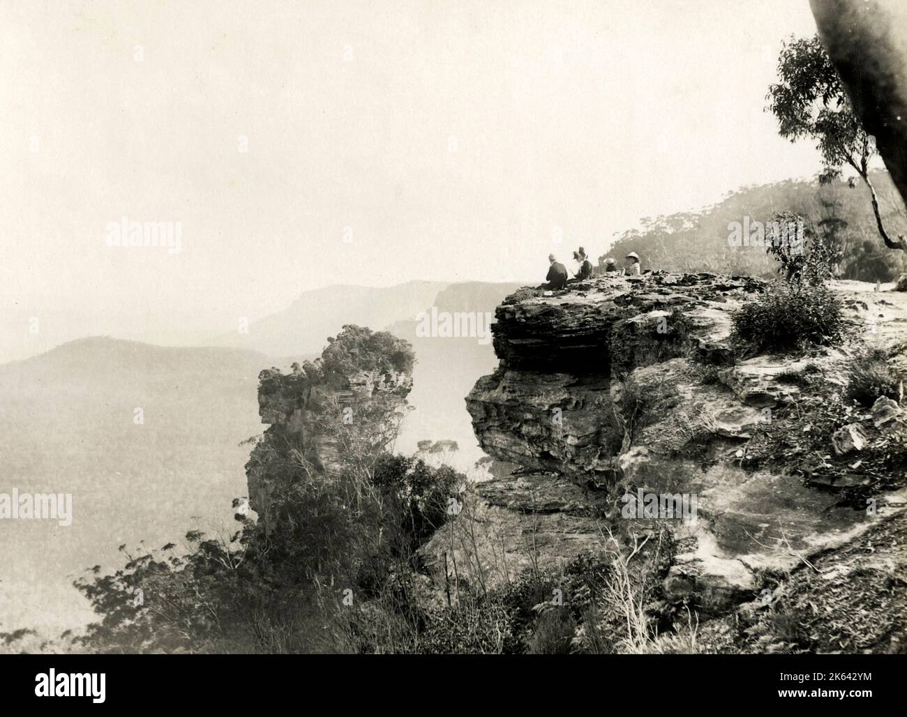 Photographie d'époque du 19th siècle : orphelin Rock, Katoomba, Nouvelle-Galles du Sud, Nouvelle-Galles du Sud, Nouvelle-Galles du Sud, Australie Banque D'Images