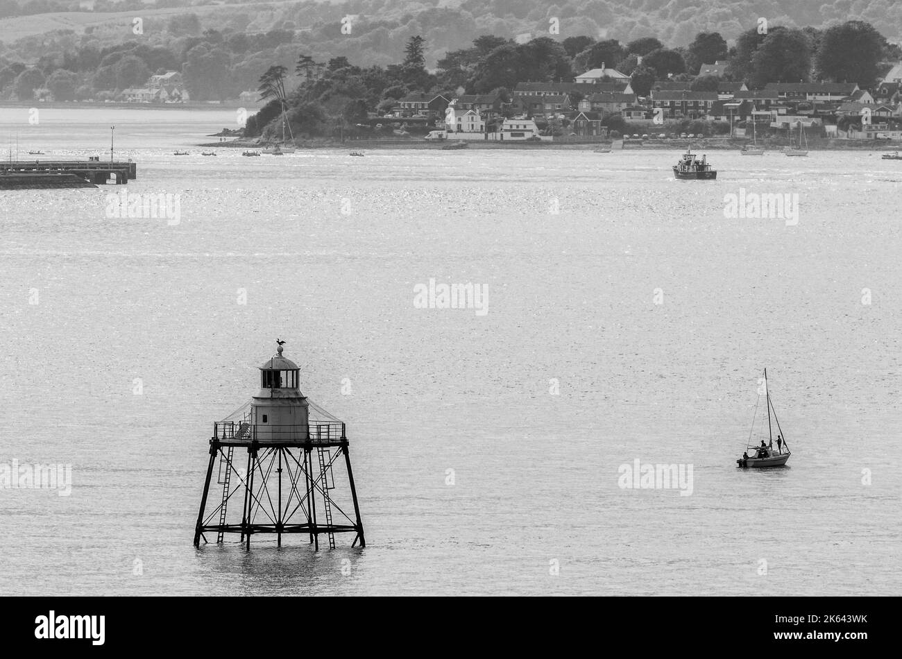 Spit Bank Lighthouse, Cobh, Comté de Cork, Irlande, Europe Banque D'Images