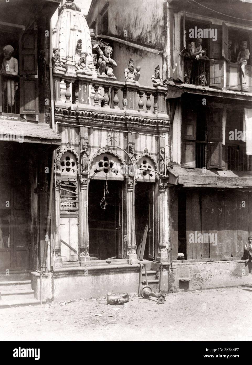 La suite d'émeutes locaux pillés Bombay (Mumbai) Inde c.1890's Banque D'Images