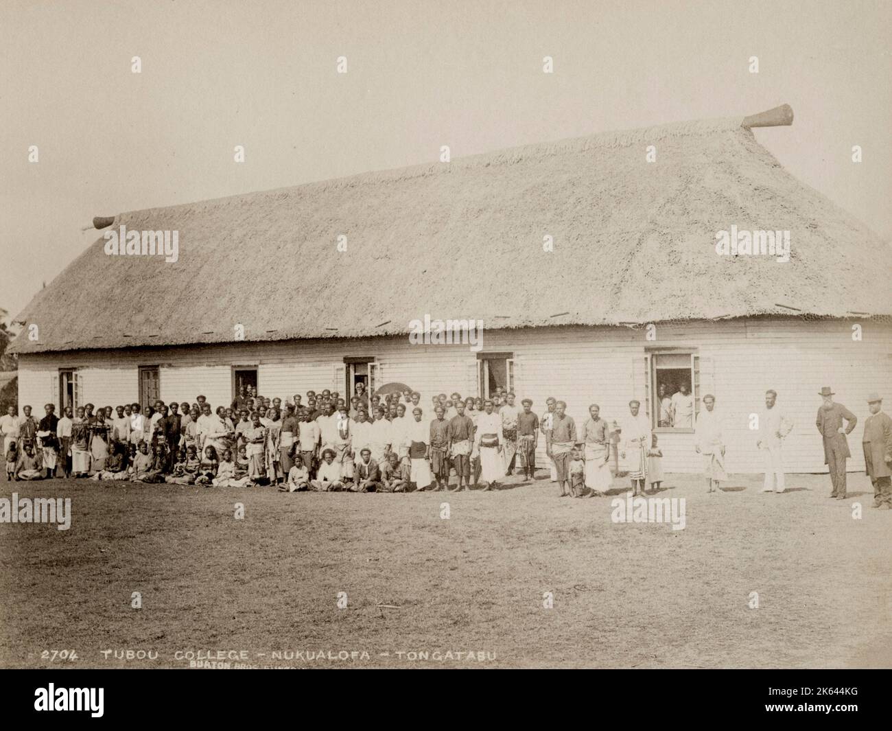 Photographie du XIXe siècle : Tubou College, Nukualofa, Tongatabu, Tonga, Burton Bros studio, c.1884 Banque D'Images