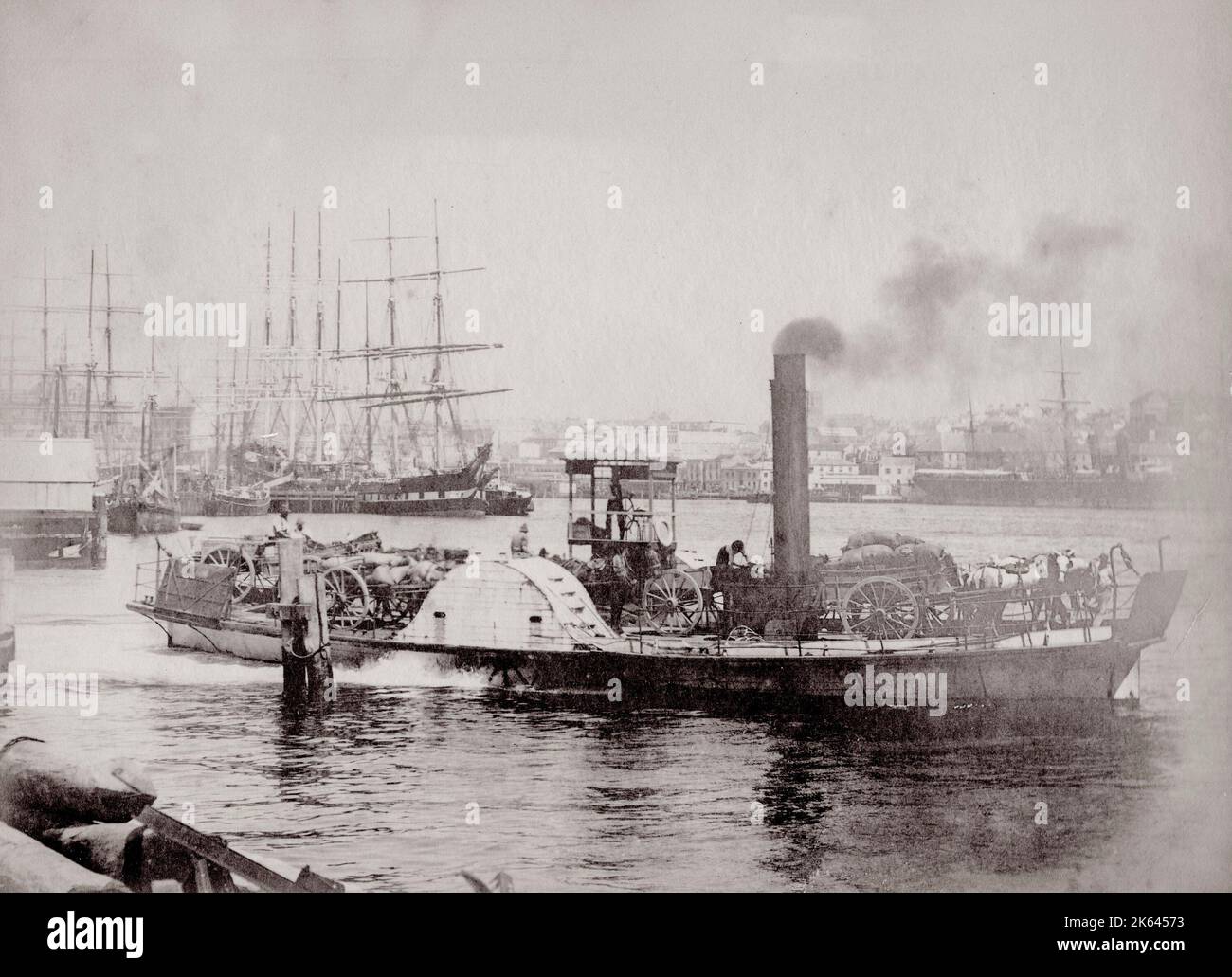 Photographie d'époque du XIXe siècle : navires à Circular Quay, Sydney, Nouvelle-Galles du Sud, Australie Banque D'Images