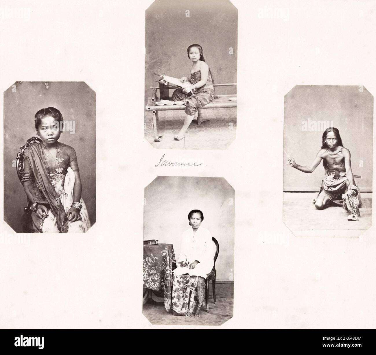 Photographie vintage du XIXe siècle : les « types » ethniques sont conçus pour représenter les caractéristiques raciales plutôt que pour servir de portraits individuels.r Banque D'Images