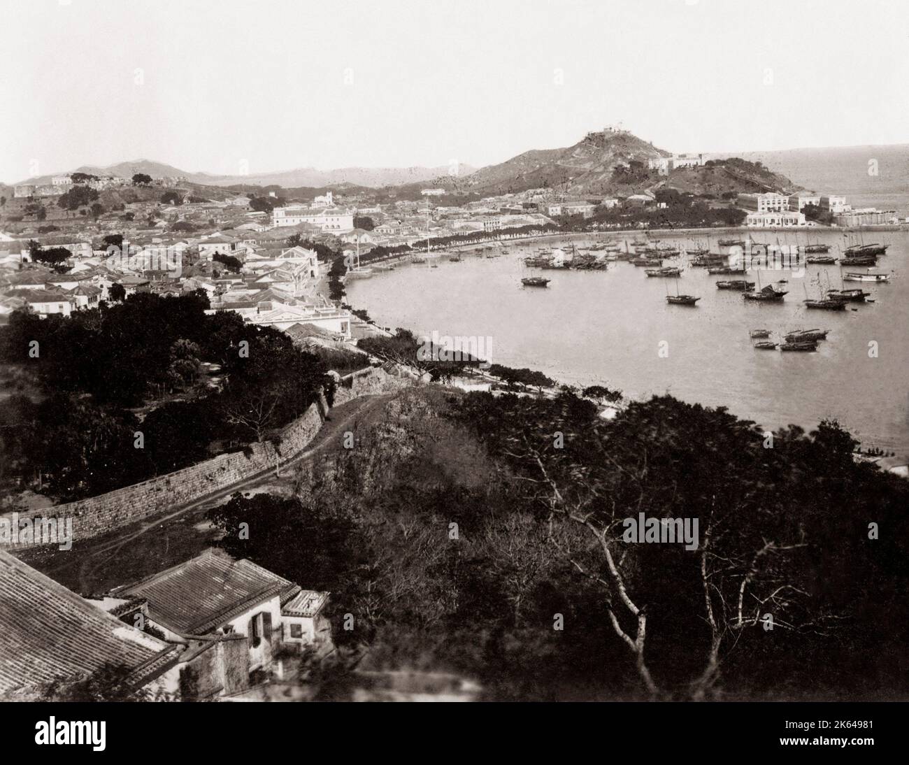Bateaux amarrés dans le port, Macao/Macao (Chine) c.1890 Banque D'Images