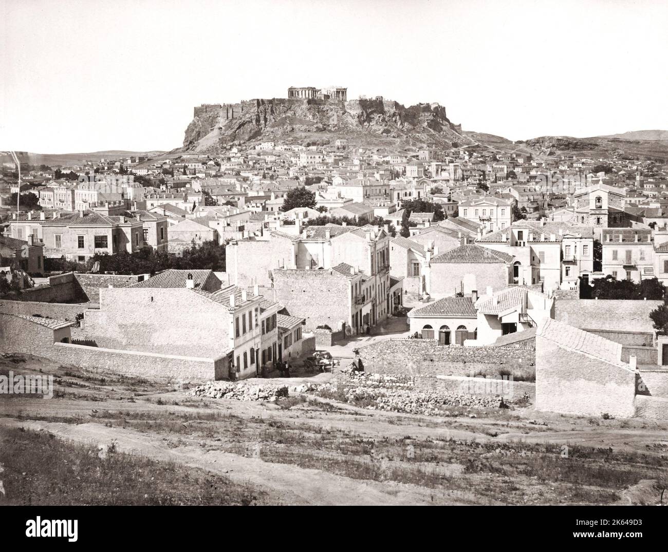 Sur l'Acropole, Athènes, Grèce, 1880 Banque D'Images