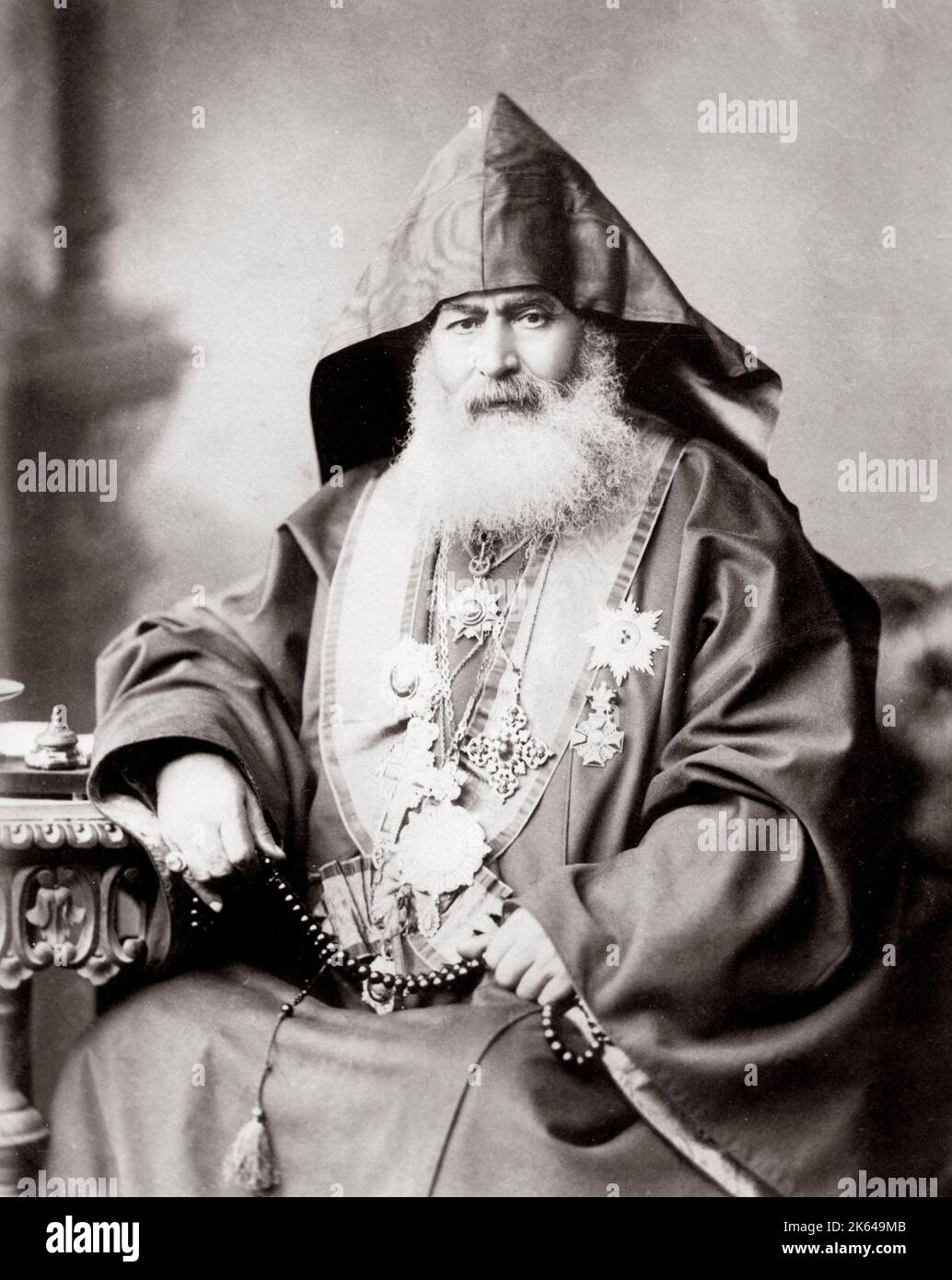 C.1890 - Terre Sainte Israël Palestine - patriarche arménien de Jérusalem Banque D'Images