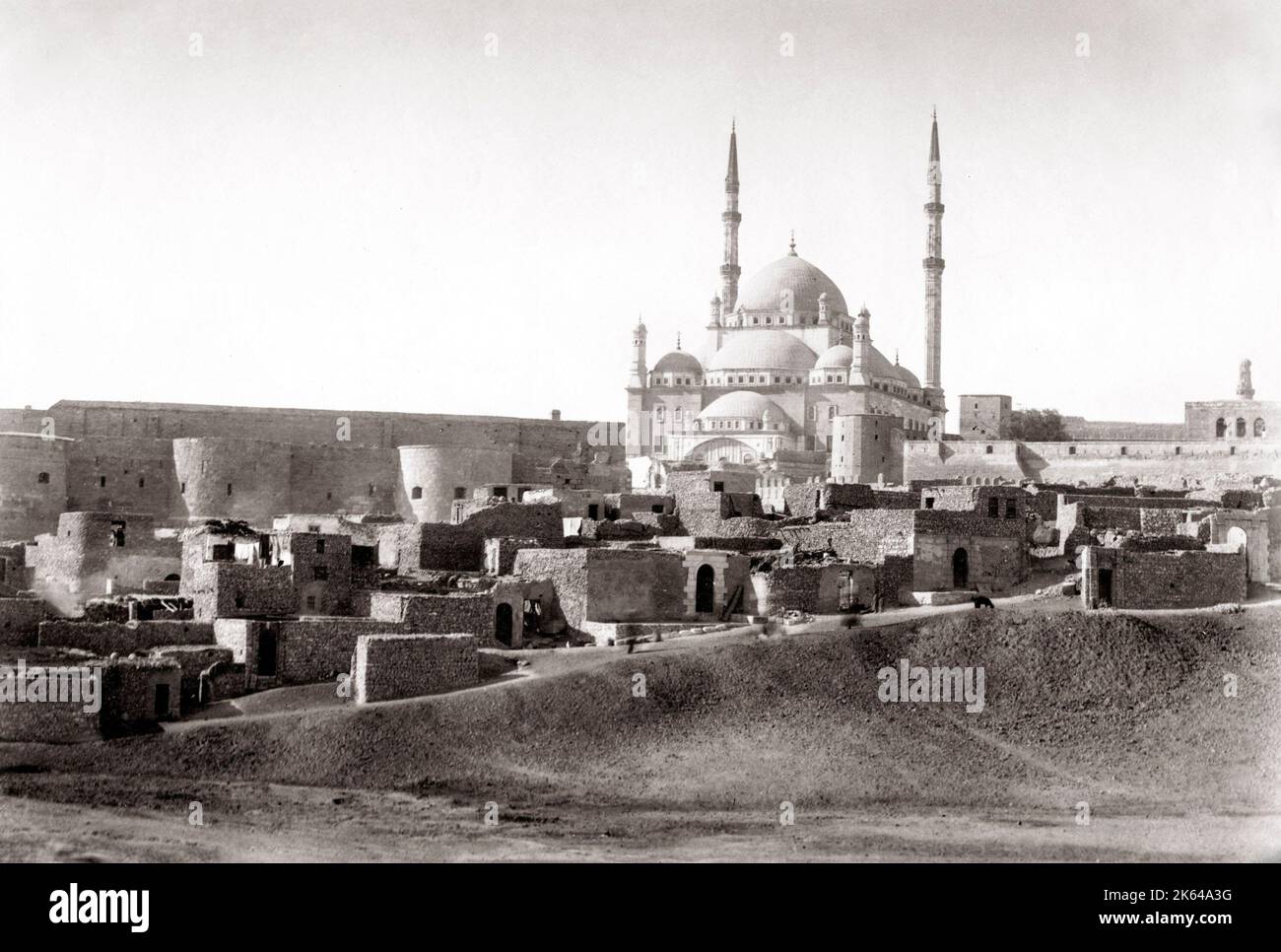 La Citadelle de Saladin au Caire, Égypte, forteresse islamique médiévale, c.1880 . Banque D'Images