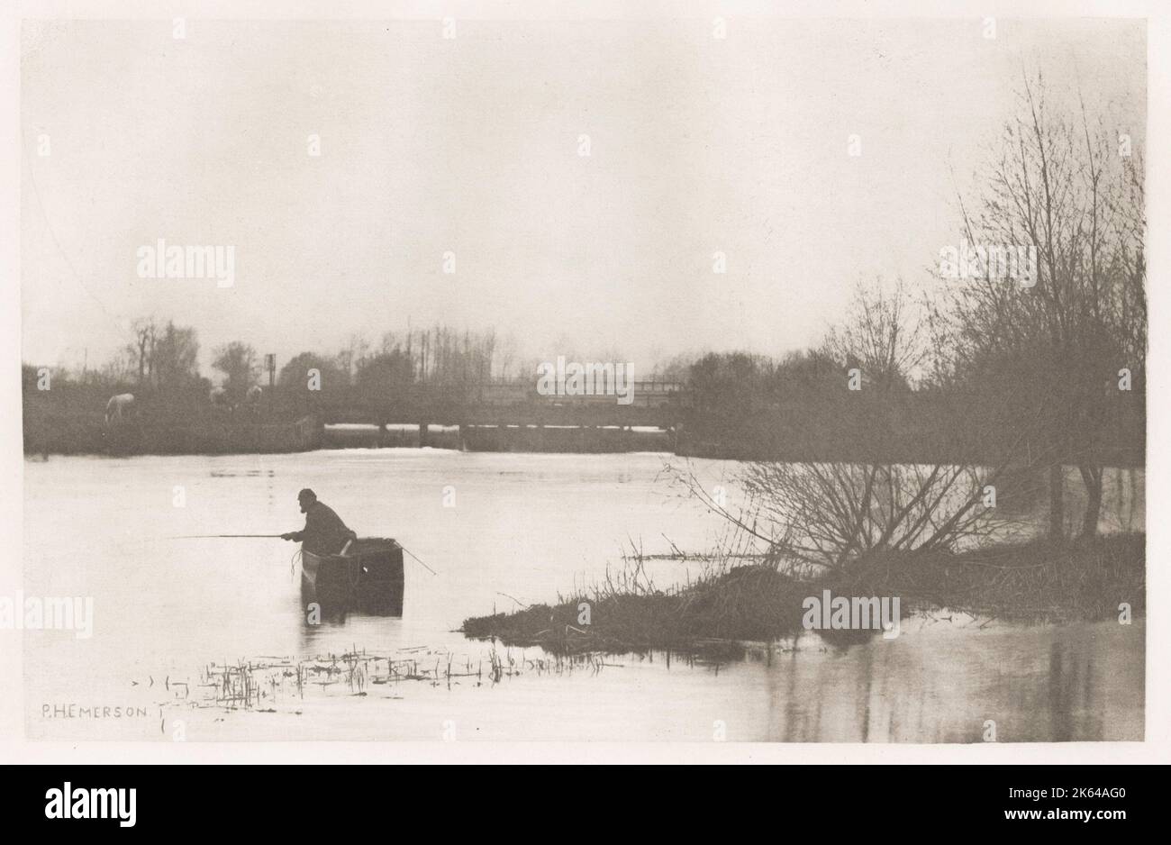 Photographie du 19e siècle/1900 par Peter Henry Emerson. Emerson était un écrivain et photographe britannique. Ses photographies sont des exemples précoces de la promotion de la photographie directe comme forme d'art. Il est connu pour prendre des photos qui ont exposé des cadres ruraux et pour ses disputes avec l'établissement photographique au sujet du but et de la signification de la photographie Banque D'Images