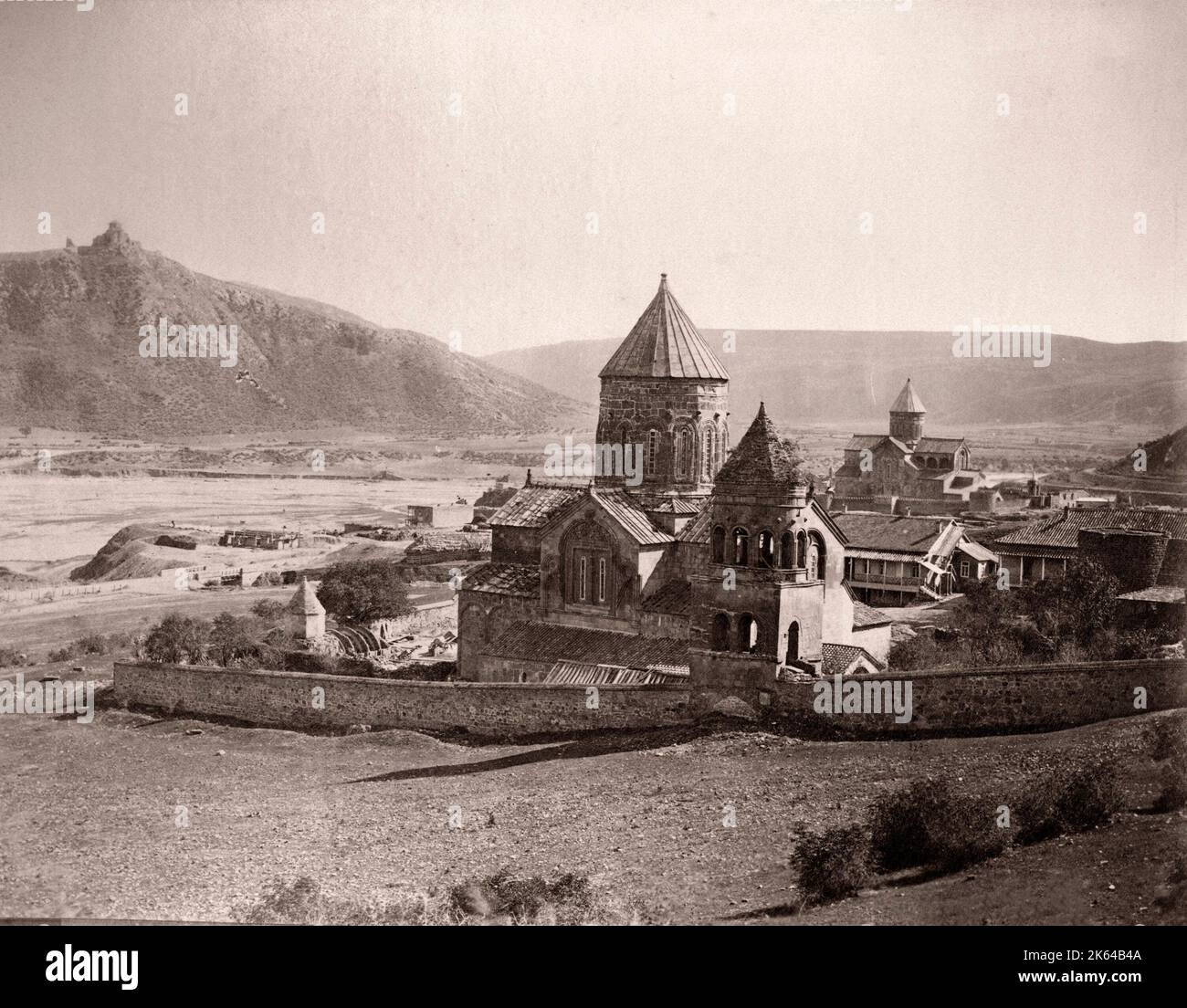 19e siècle vintage photo - Caucase Géorgie - églises et monastère à Mtskheta, ville dans la province de Mtskheta-Mtianeti Géorgie Banque D'Images