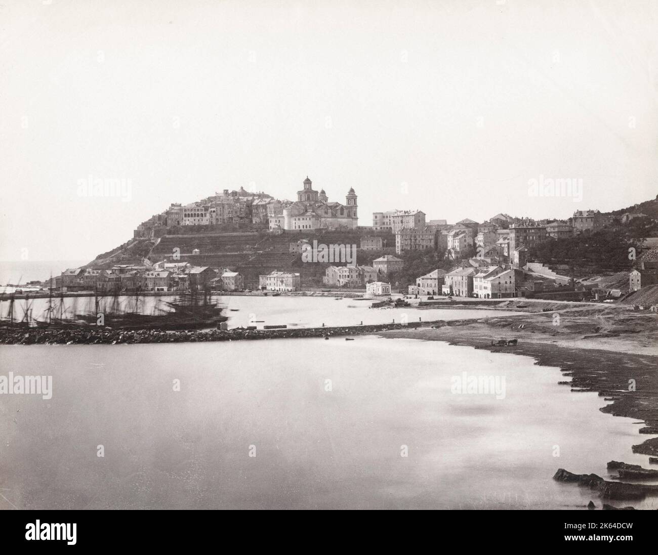 Photographie de la fin du 19th siècle - Riviera, vue sur le port de Porto Maurizio, Imperia, Italie. Banque D'Images