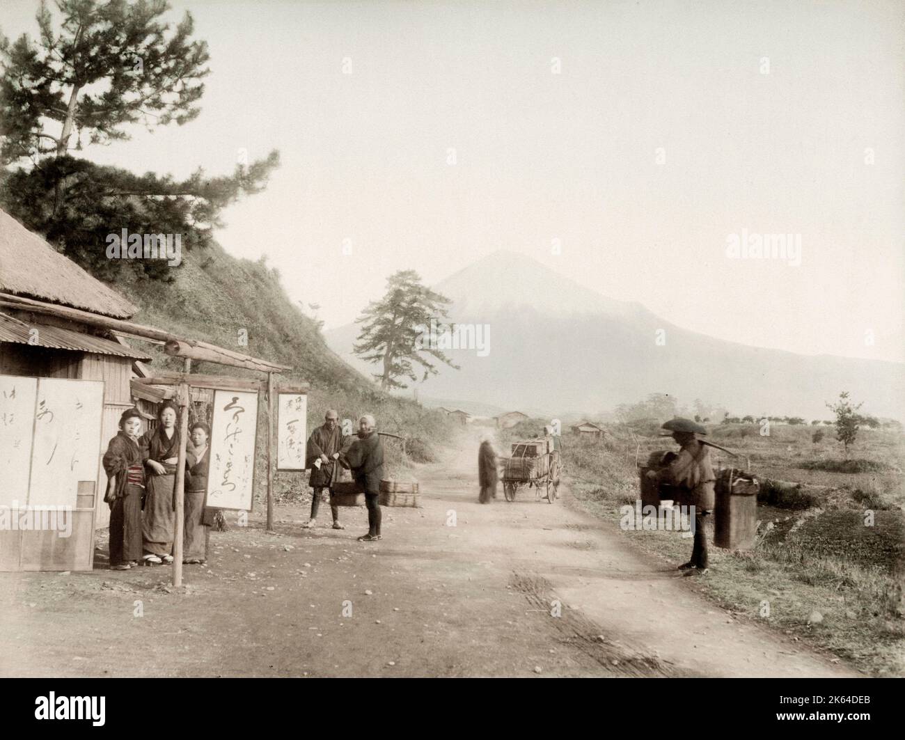 Photographie du XIXe siècle : Mont Fuji, Fujiyama, d'Iwabuchi, Japon. Banque D'Images