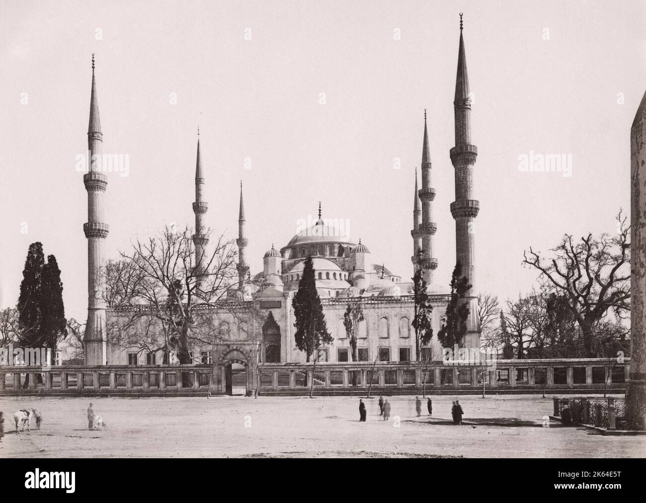 Photo de la fin du XIXe siècle : mosquée Sultan Ahmed, Constantinople, Istanbul, Turquie. Banque D'Images