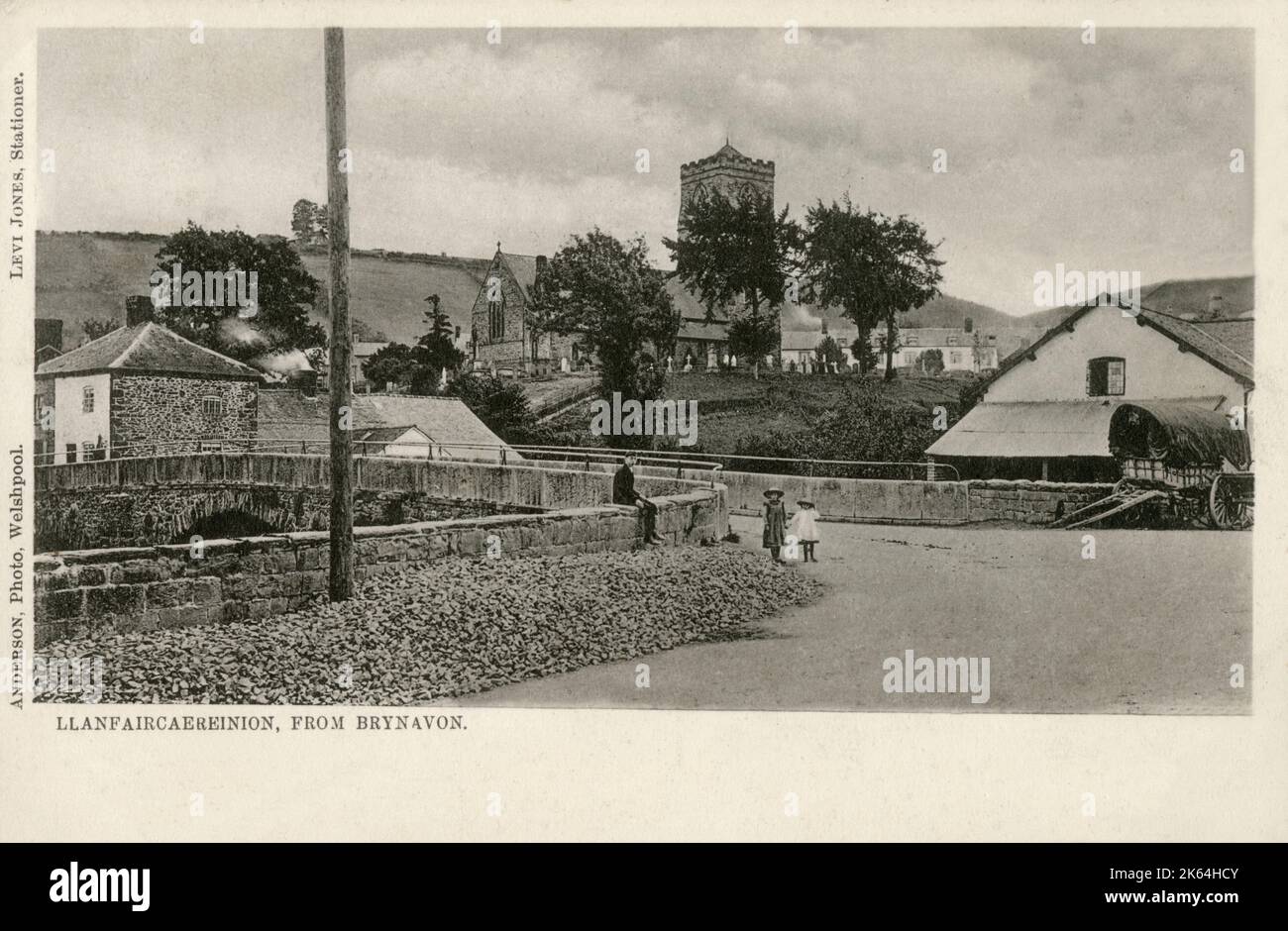 Llanfair Caereinion - vue depuis Brynavon Banque D'Images