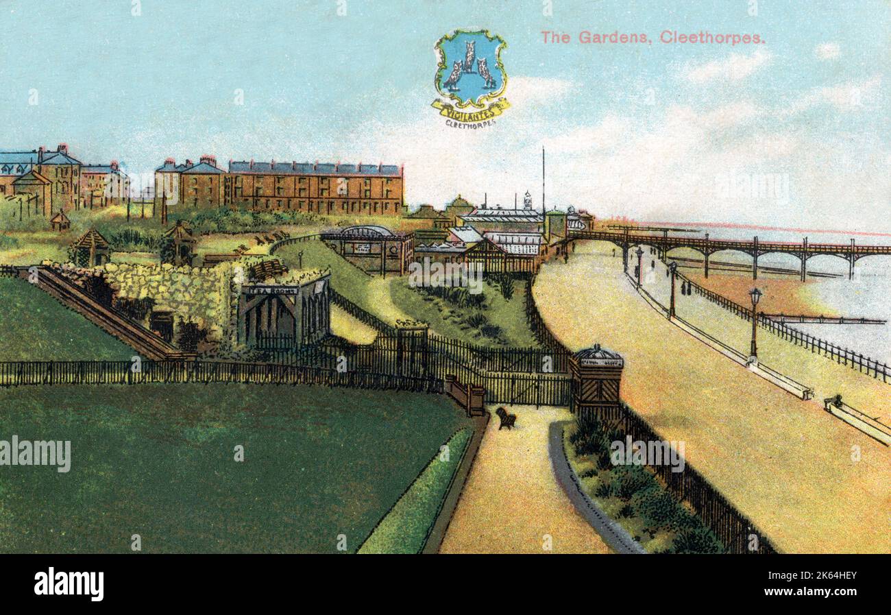 Les jardins, Cleethorpes - une ville balnéaire sur l'estuaire de la Humber dans le Lincolnshire du Nord-est, en Angleterre. Banque D'Images