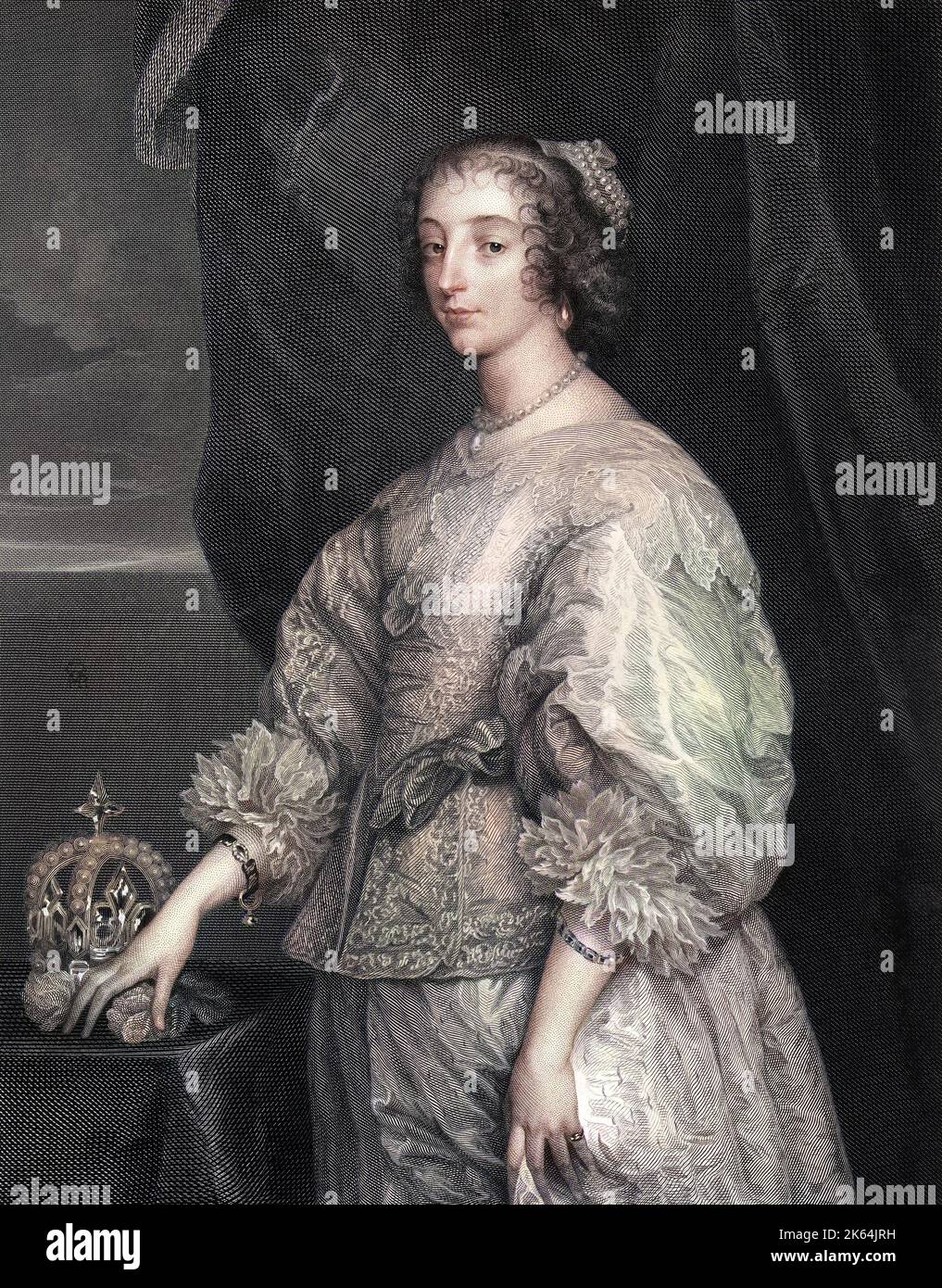 Henrietta Maria (1609-1669) - L'Espagnol épouse du roi Charles I (qu'elle épousa en 1625). Date : vers 1640 Banque D'Images
