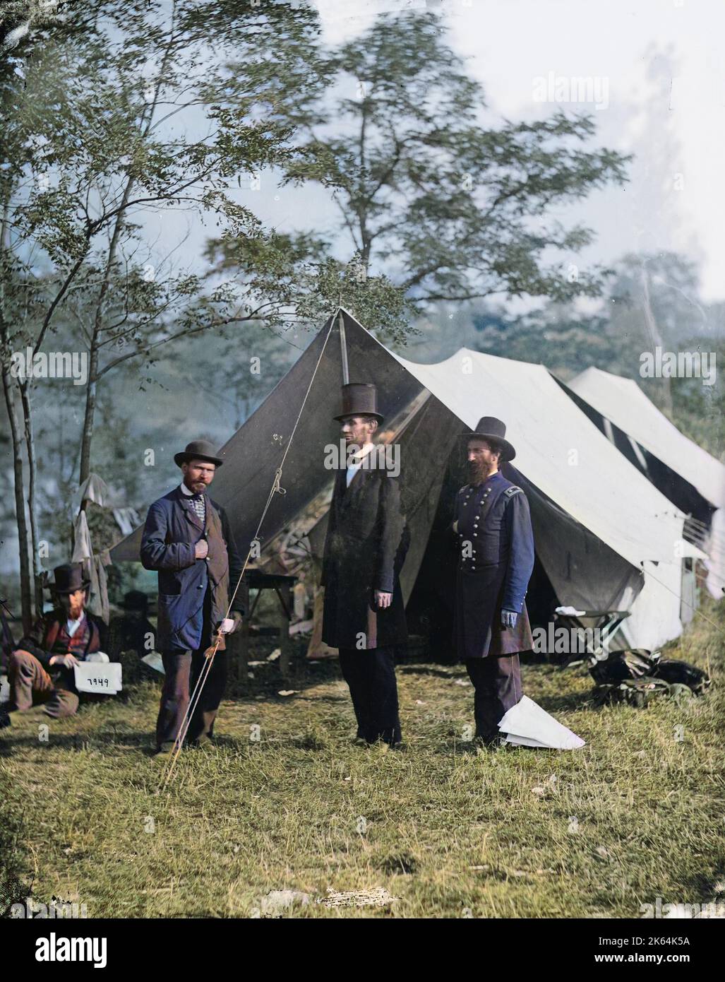 Antietam, Maryland Allan Pinkerton, le président Lincoln, et le Major-général John A. McClernand. Photographie de l'est le principal théâtre de la guerre, Bataille d'Antietam, septembre-octobre 1862. Octobre 1862 Date 3. Banque D'Images