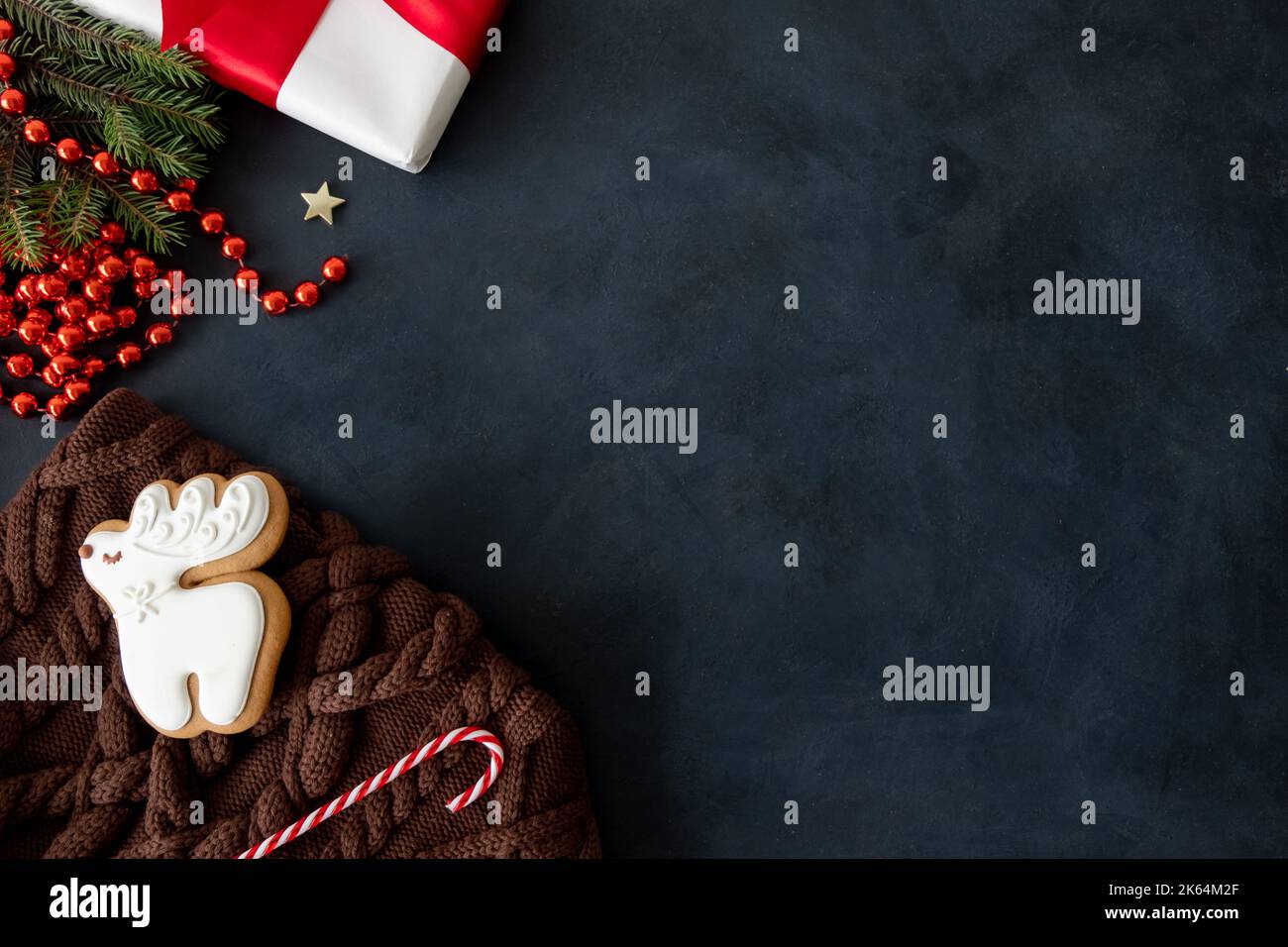 joyeux noël carte de voeux pain d'épice cookie Banque D'Images