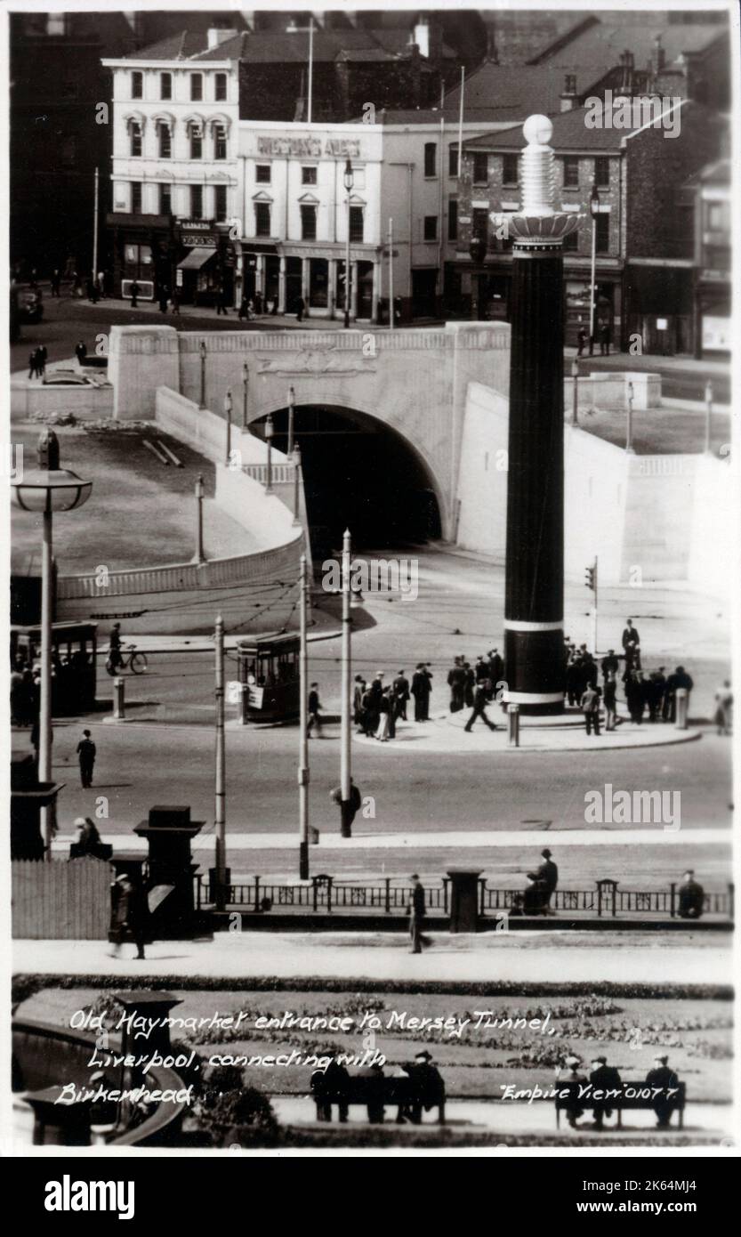 Liverpool, Merseyside - Queensway (Birkenhead) tunnel de Mersey - Old Haymarket Entrance Banque D'Images