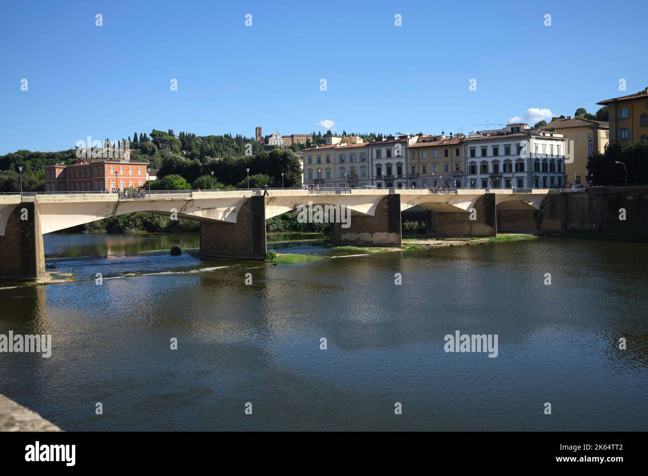 Pont Ponte alle Grazie et rivière Arno Florence Italie Banque D'Images