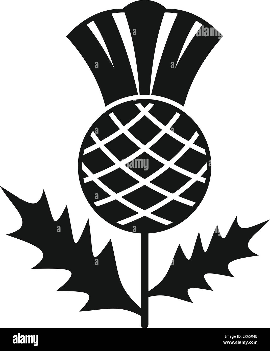 Symbole de chardon à lait vecteur simple. Plante de silymarine. Usine d'Écosse Illustration de Vecteur