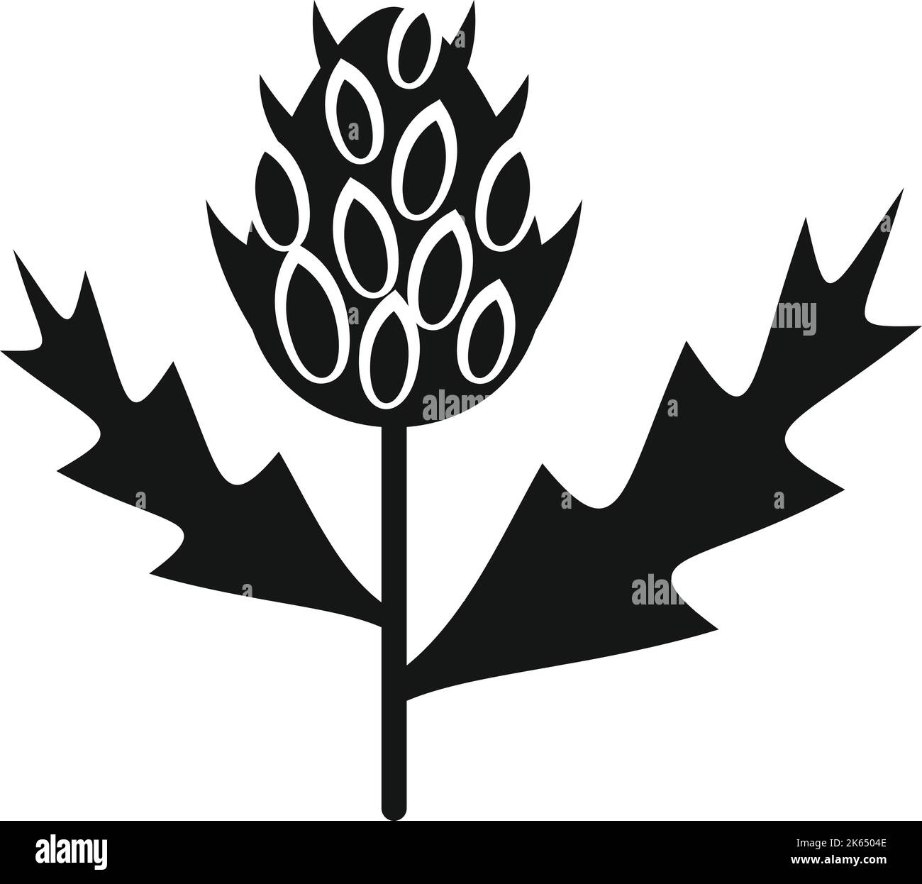 Icône de chardon écossais vecteur simple. Usine de lait. Cercle de marianum Illustration de Vecteur