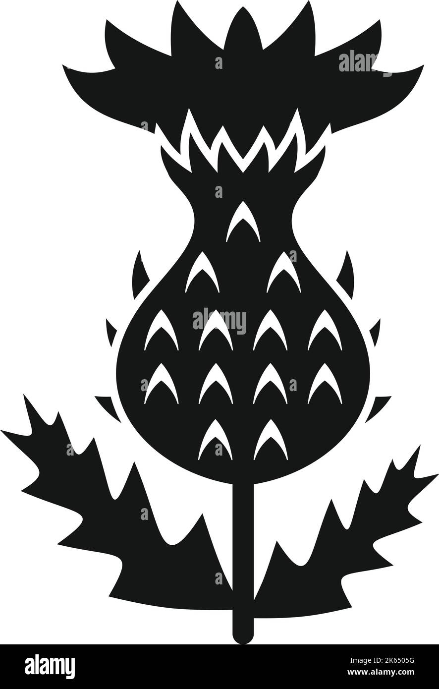 Icône de chardon silymarin vecteur simple. Plante florale. Foie Marian Illustration de Vecteur