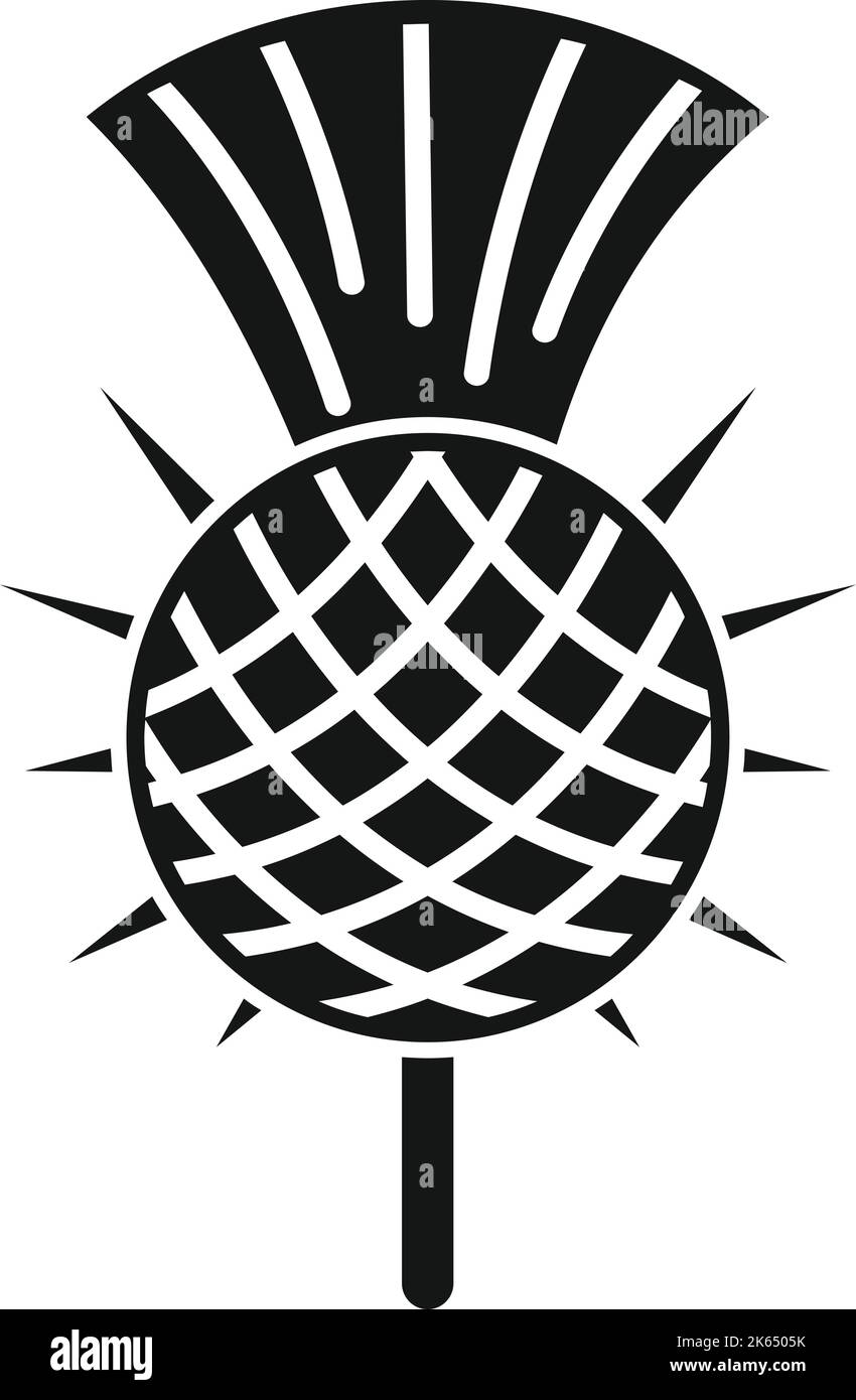 Icône de chardon silybum vecteur simple. Fleur écossaise. Encercler la plante Illustration de Vecteur