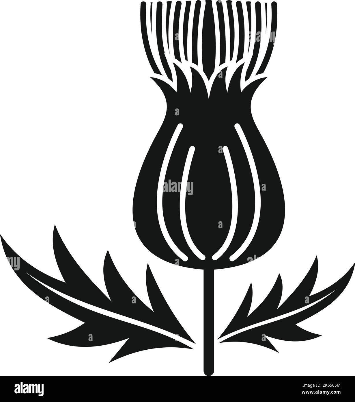 Icône de chardon de graines vecteur simple. marian de tige. Plante florale Illustration de Vecteur