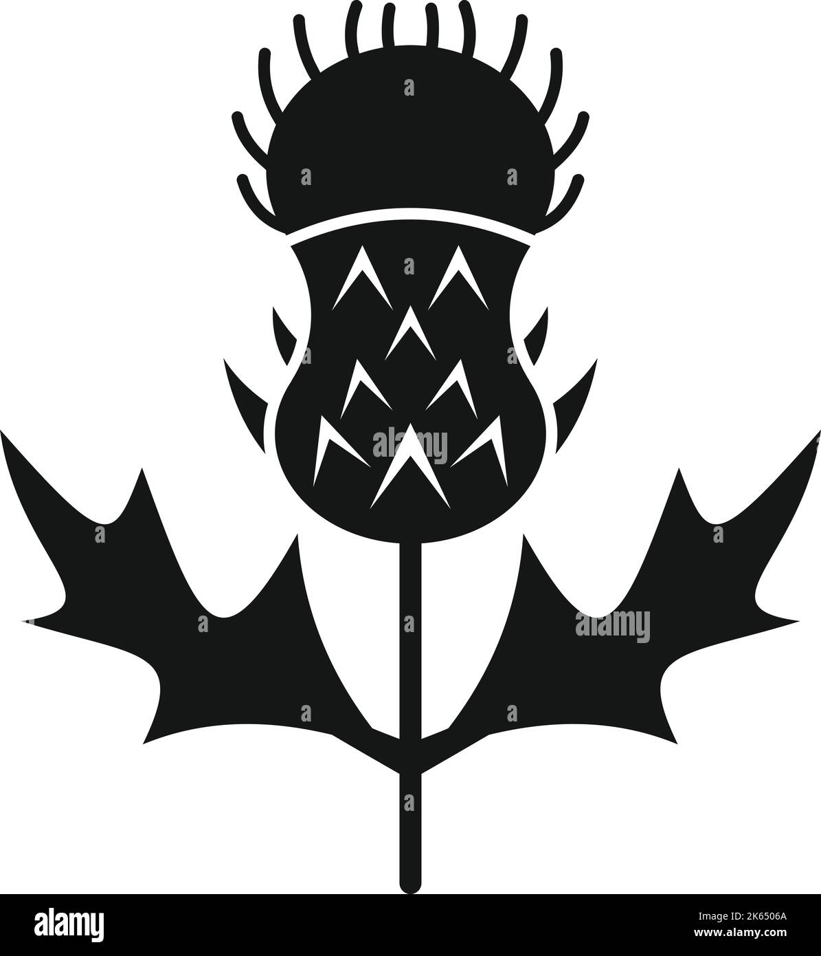 Icône de plante de chardon vecteur simple. Fleur de lait. Terrier blanc Illustration de Vecteur